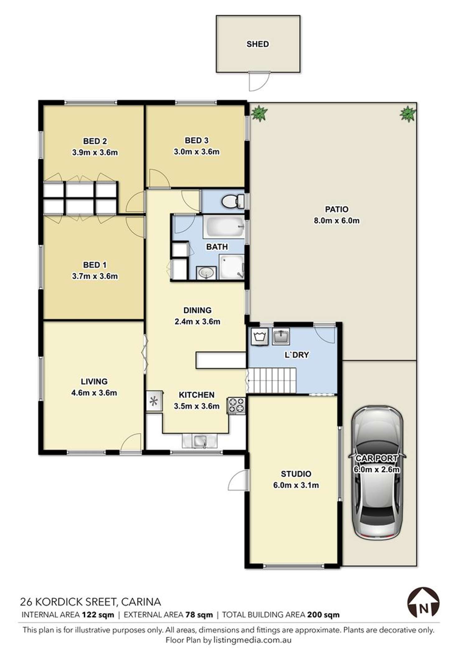 Floorplan of Homely house listing, 26 Kordick Street, Carina QLD 4152