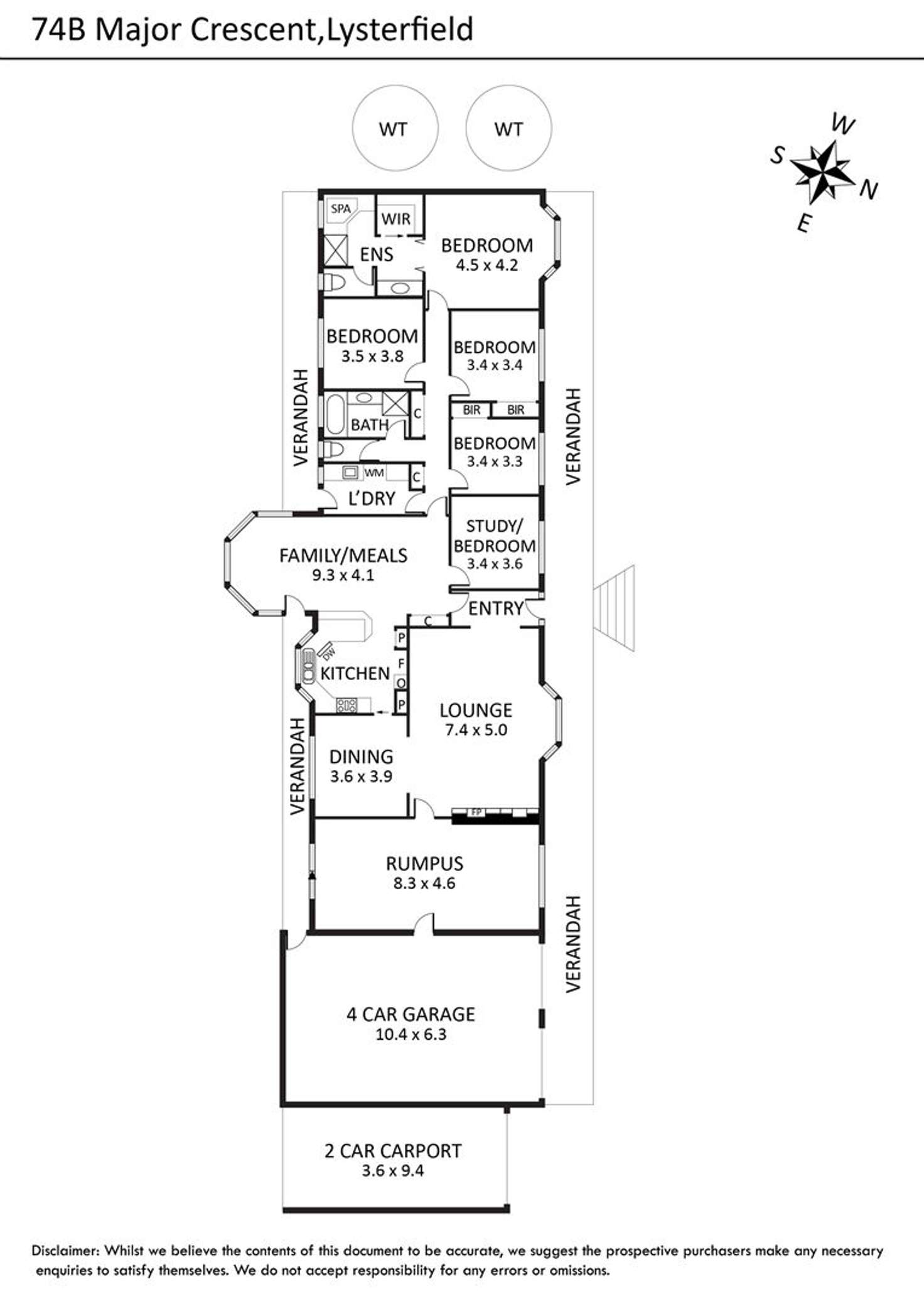 Floorplan of Homely house listing, 74B Major Crescent, Lysterfield VIC 3156