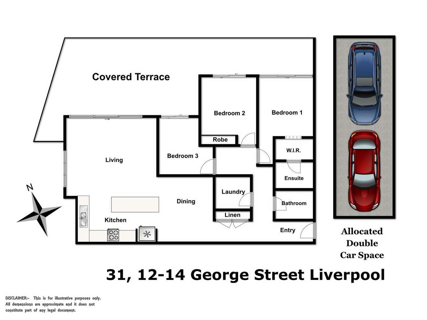 Floorplan of Homely apartment listing, 31/12-14 George Street, Liverpool NSW 2170