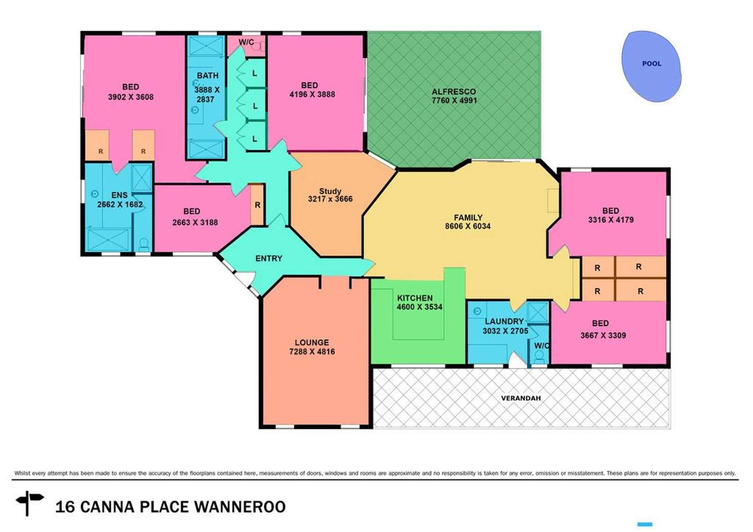 Floorplan of Homely house listing, 16 Canna Place, Wanneroo WA 6065