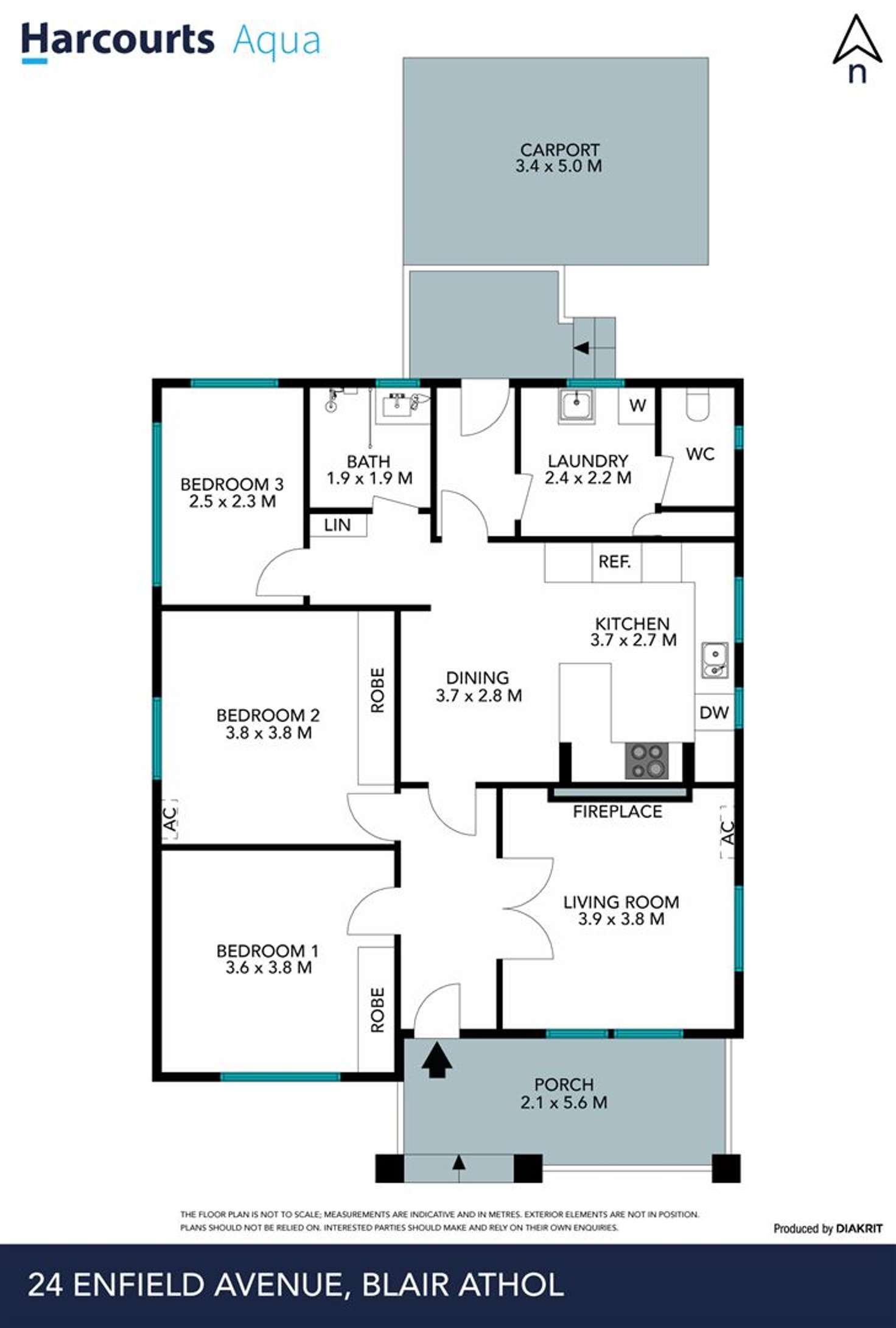 Floorplan of Homely villa listing, 24 Enfield Avenue, Blair Athol SA 5084