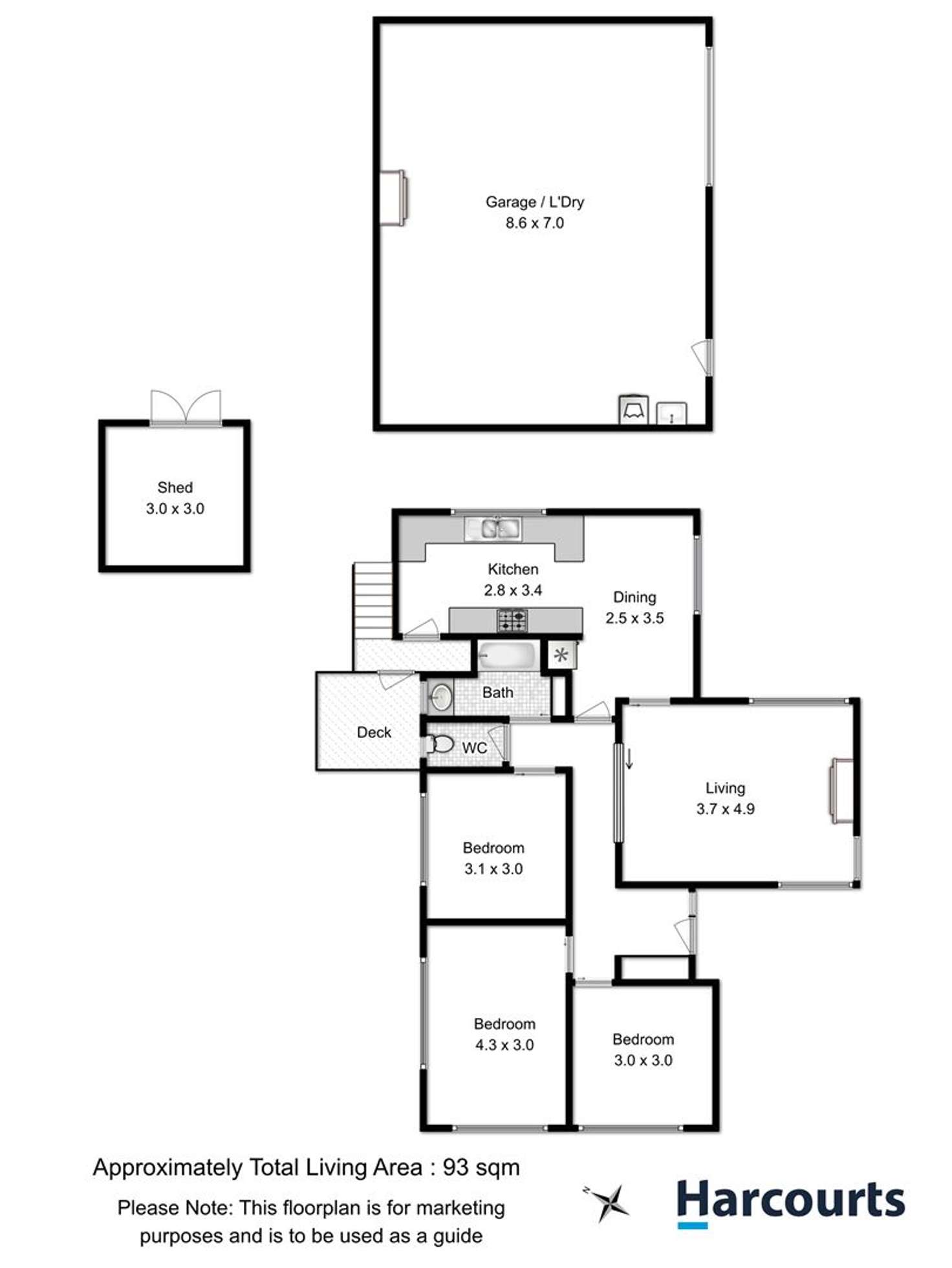 Floorplan of Homely house listing, 22 Centenary Crescent, Claremont TAS 7011