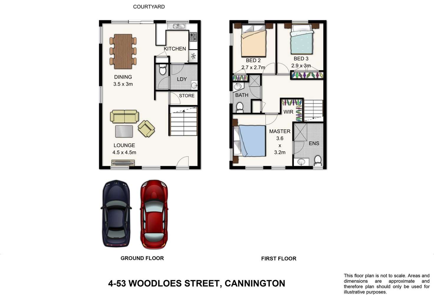 Floorplan of Homely townhouse listing, 4/53 Woodloes Street, Cannington WA 6107