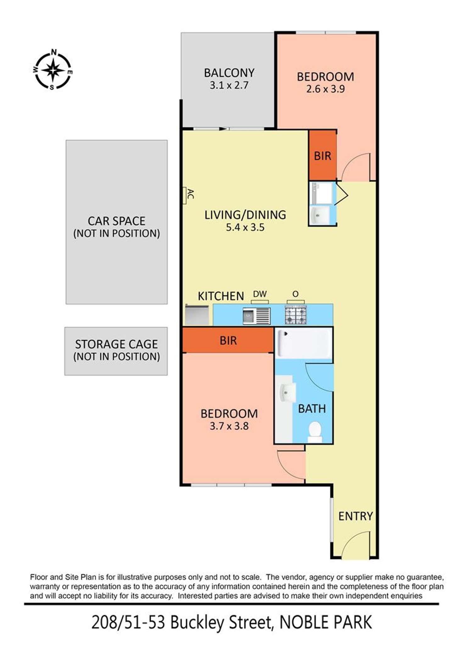 Floorplan of Homely apartment listing, 208/51-53 Buckley Street, Noble Park VIC 3174