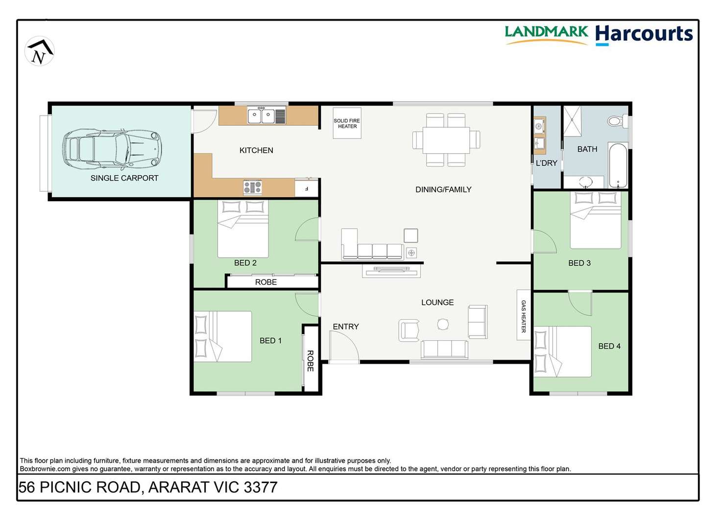 Floorplan of Homely house listing, 56 Picnic Road, Ararat VIC 3377