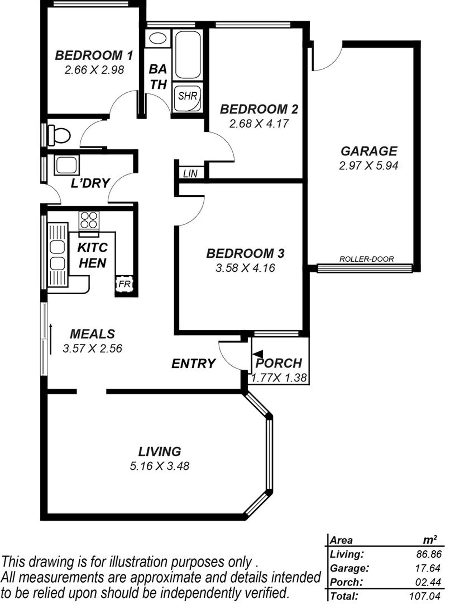 Floorplan of Homely unit listing, 1/84 Grand Junction Road, Rosewater SA 5013