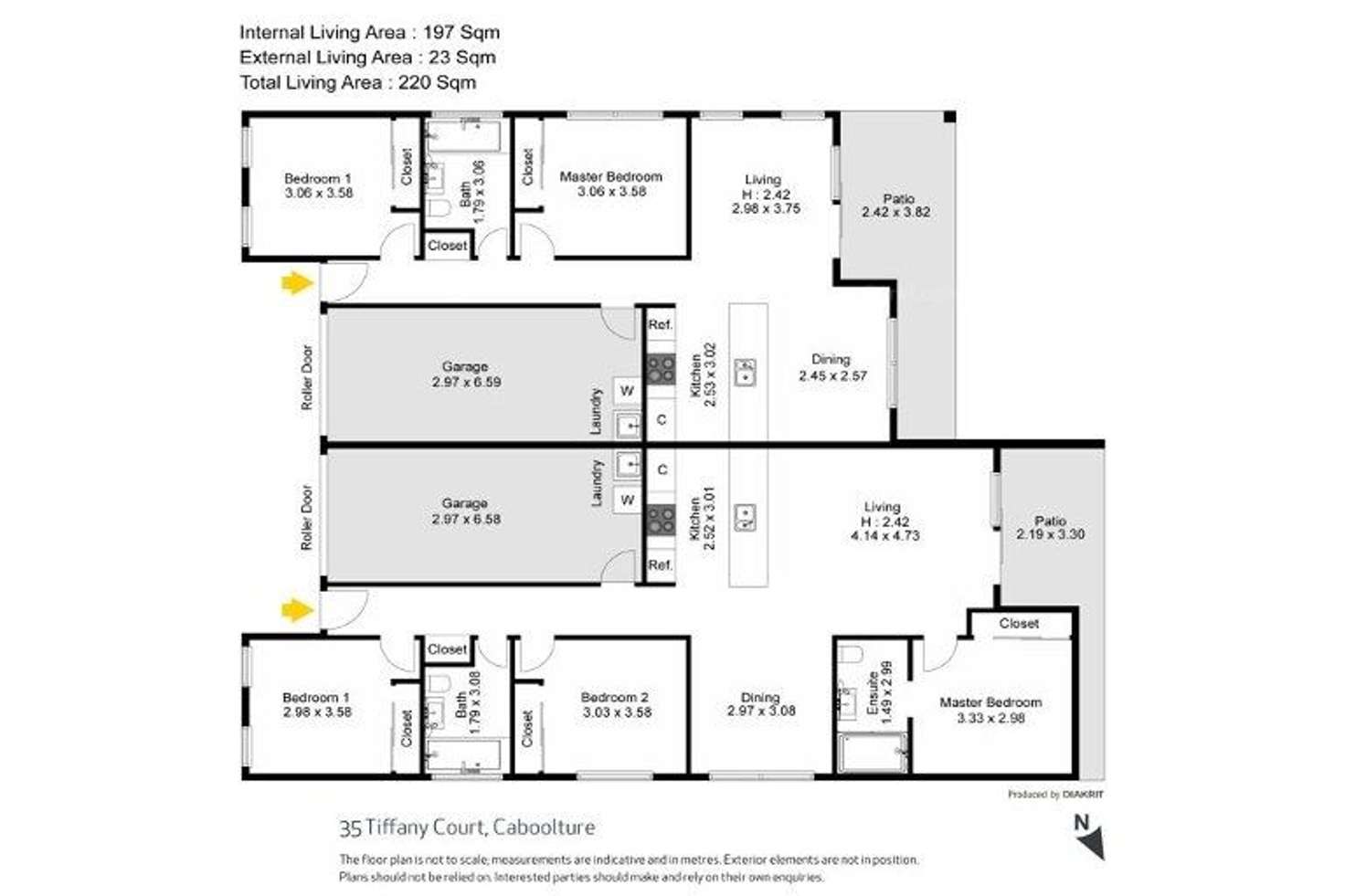 Floorplan of Homely semiDetached listing, Unit 1 & 2/35 Tiffany Court, Caboolture QLD 4510