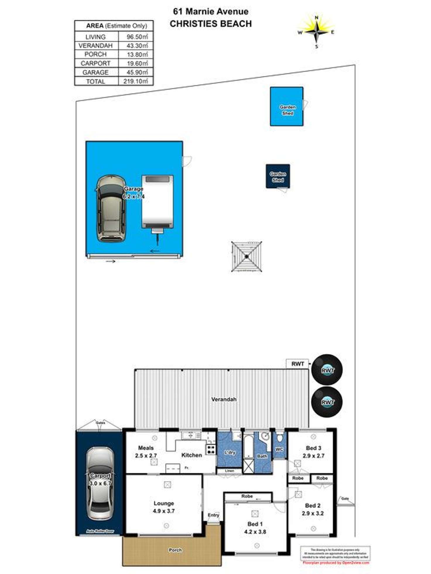 Floorplan of Homely house listing, 61 Marnie Avenue, Christies Beach SA 5165