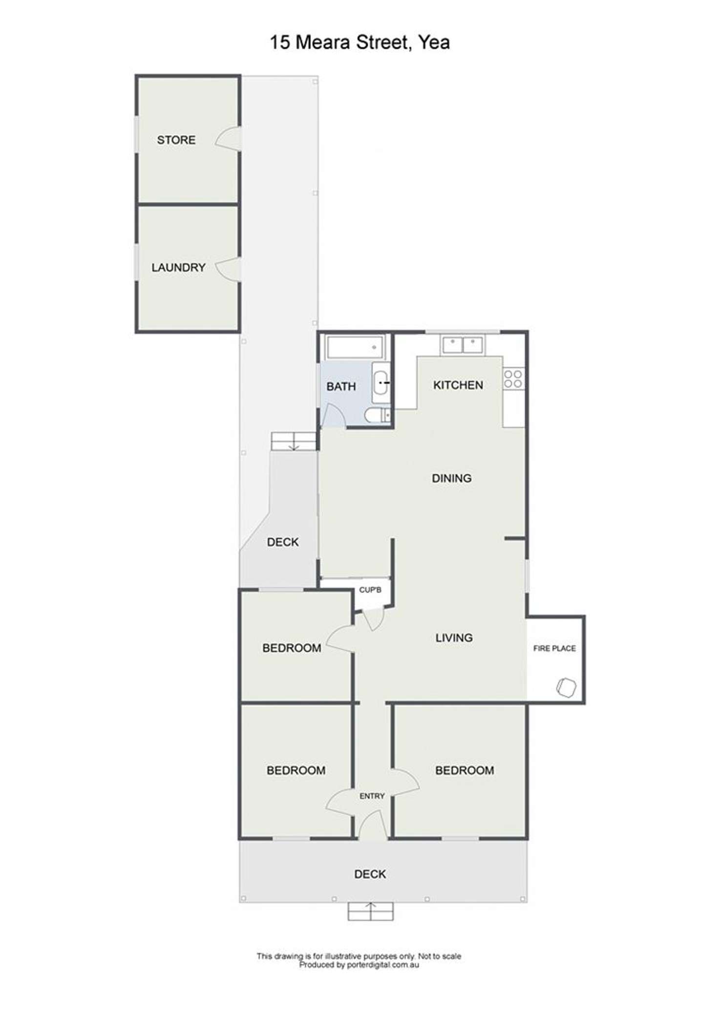 Floorplan of Homely house listing, 15 Meara Street, Yea VIC 3717