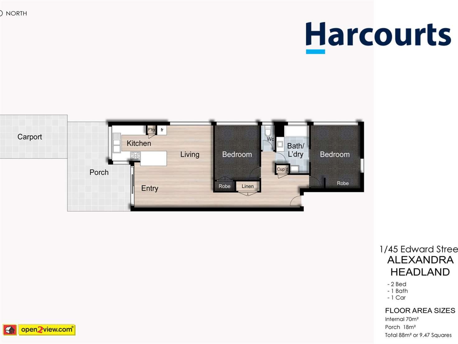 Floorplan of Homely unit listing, 1/45 Edward Street, Alexandra Headland QLD 4572