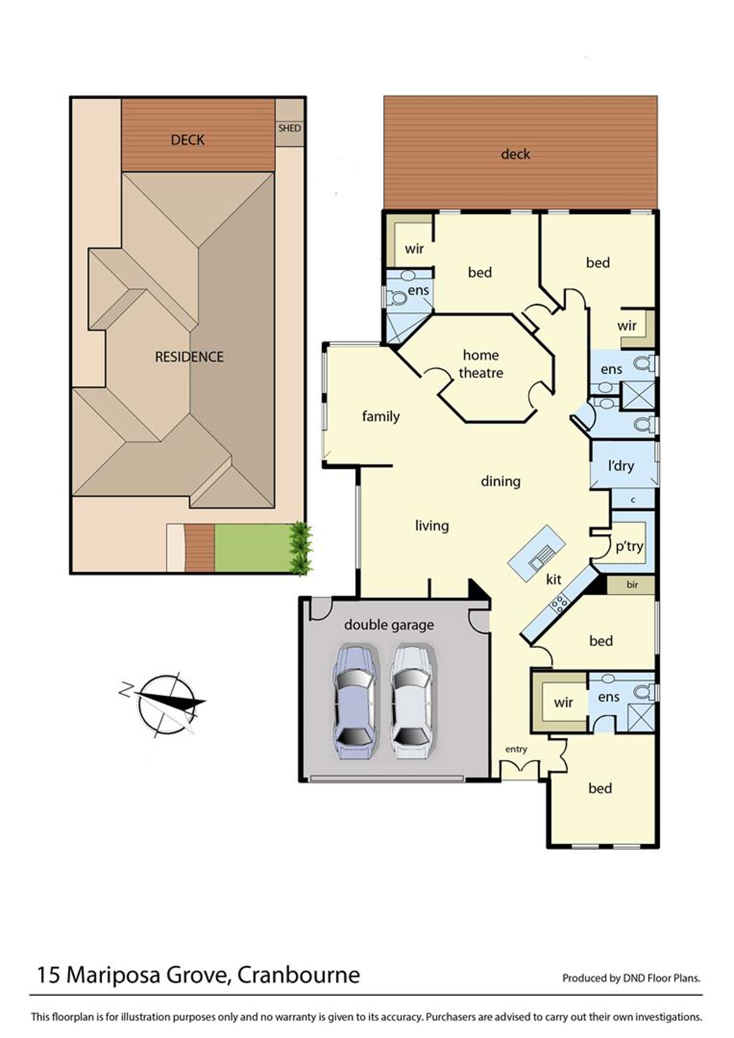 Floorplan of Homely house listing, 15 Mariposa Grove, Cranbourne VIC 3977