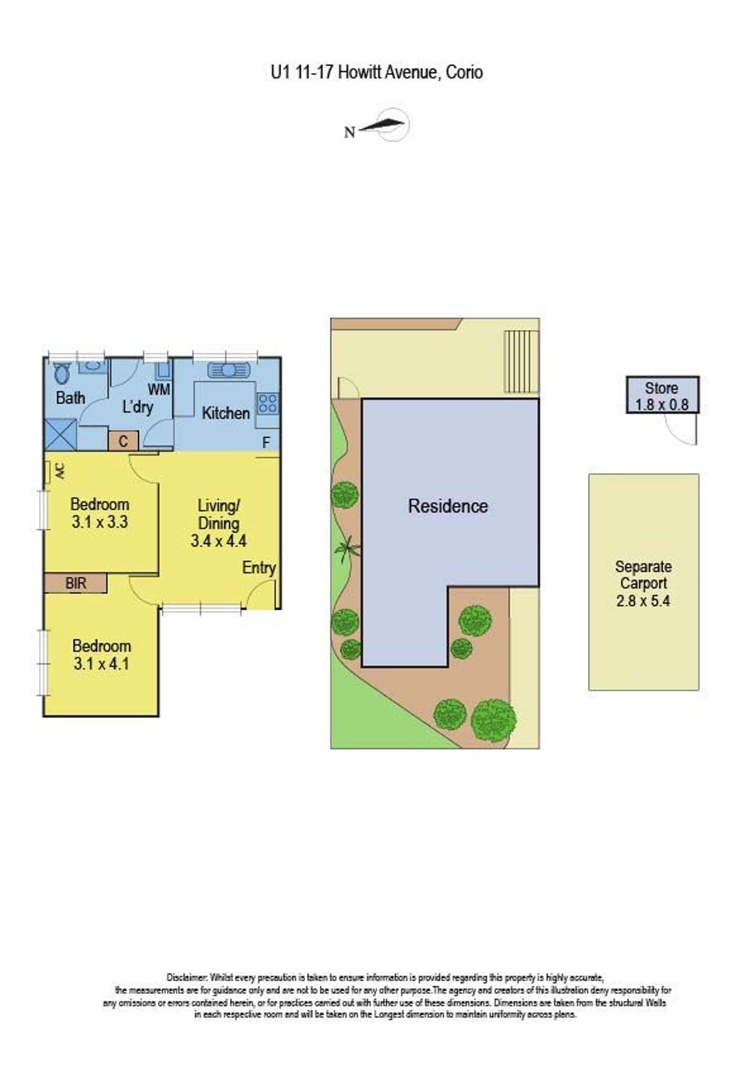 Floorplan of Homely unit listing, 1/11-17 Howitt Avenue, Corio VIC 3214