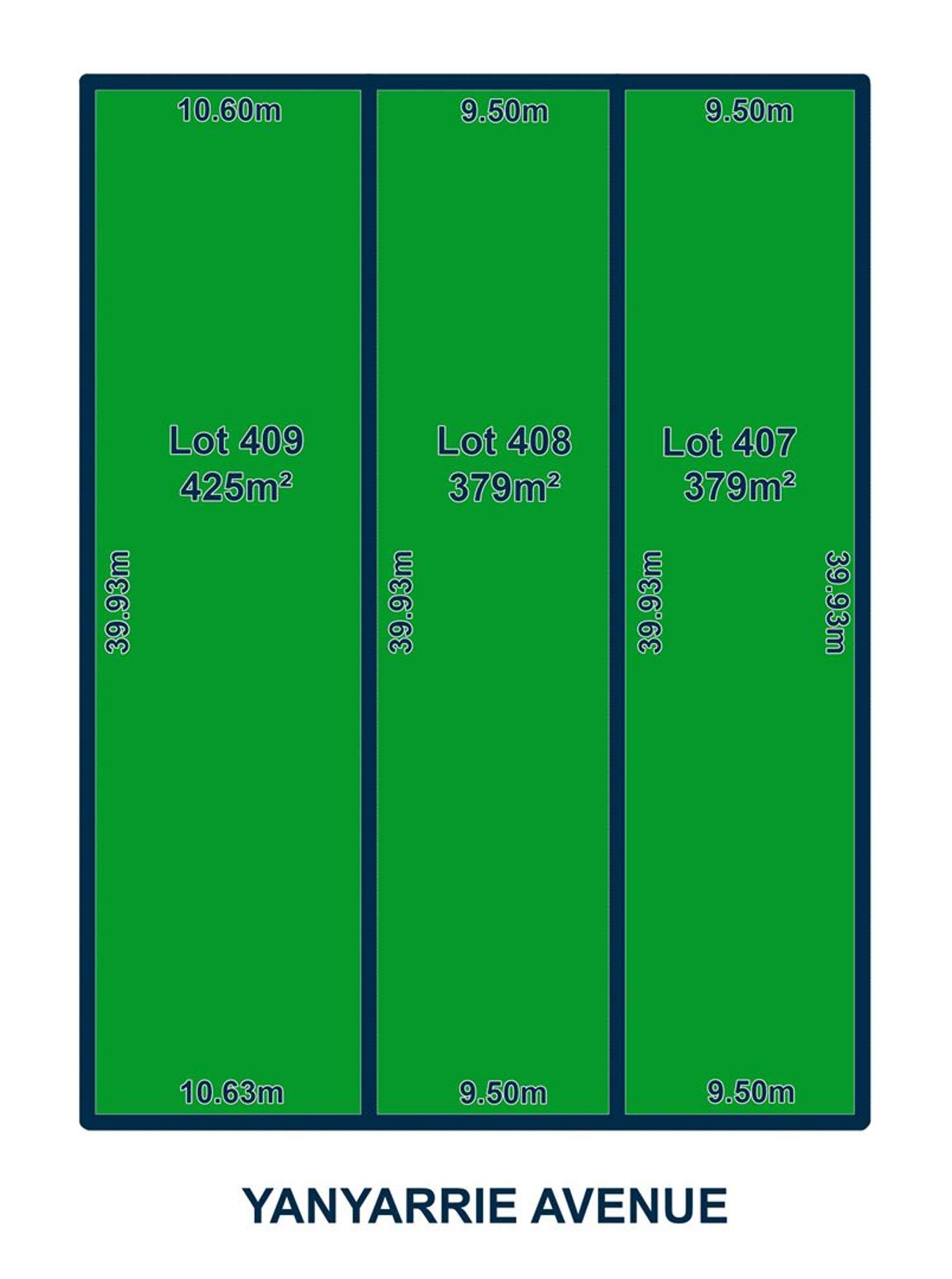 Floorplan of Homely residentialLand listing, Lot 407, 408 and 409 Yanyarrie Avenue, Edwardstown SA 5039