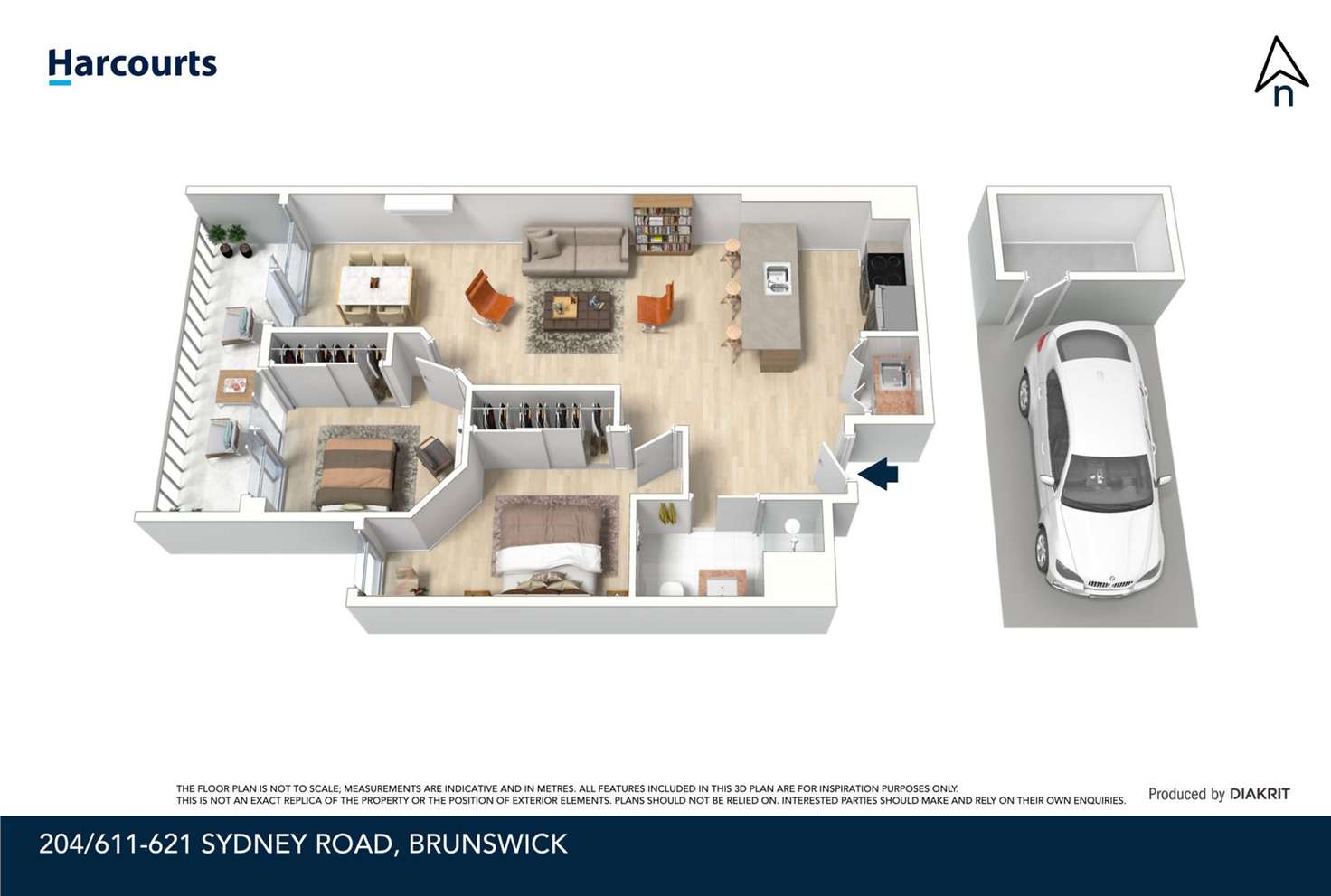 Floorplan of Homely apartment listing, 204/611-621 Sydney Road, Brunswick VIC 3056