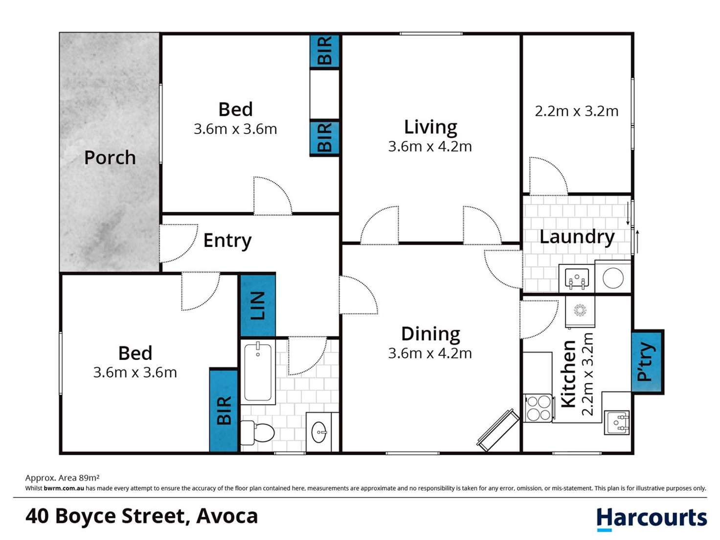 Floorplan of Homely house listing, 40 Boyce Street, Avoca VIC 3467