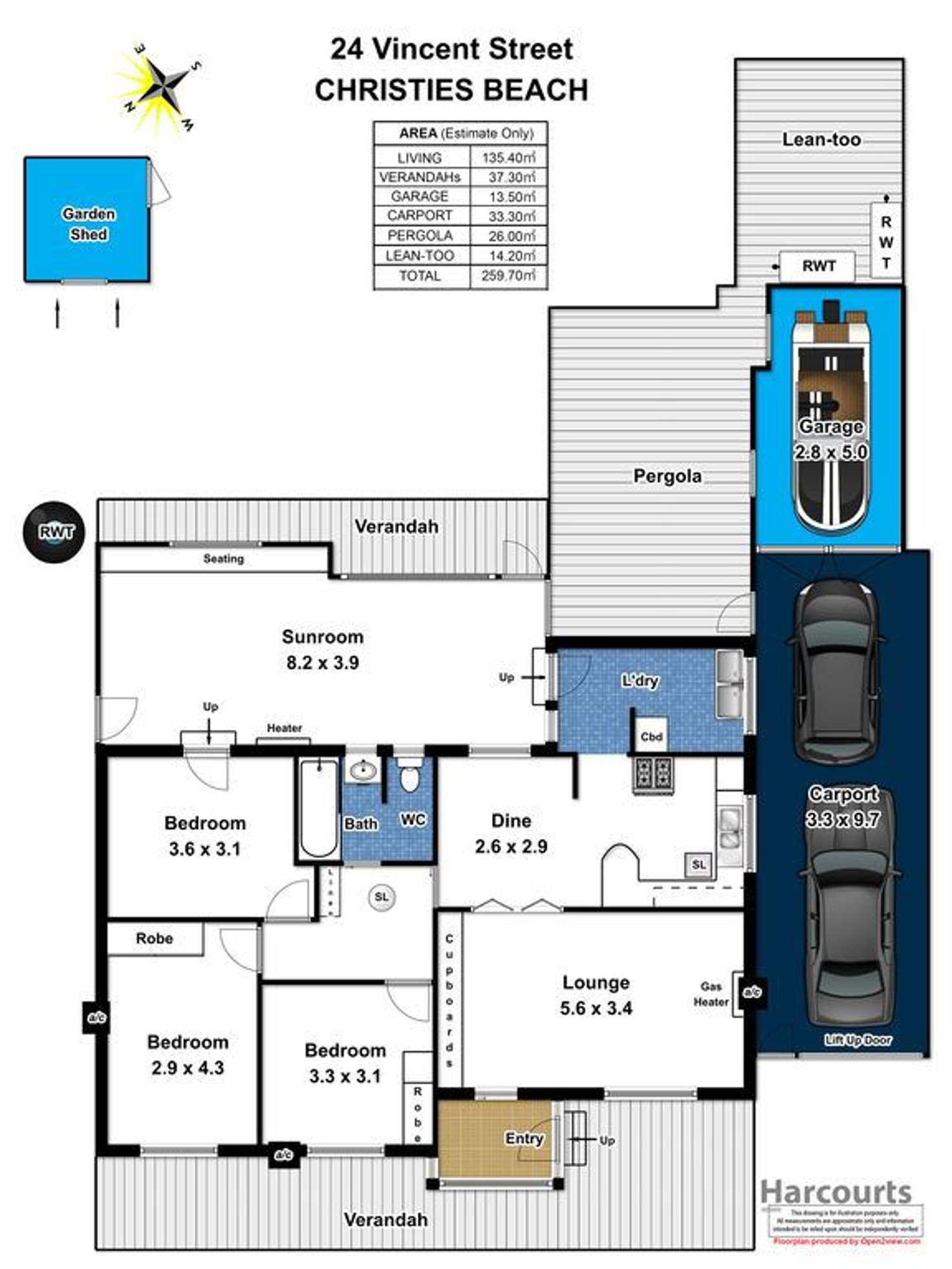 Floorplan of Homely house listing, 24 Vincent Street, Christies Beach SA 5165