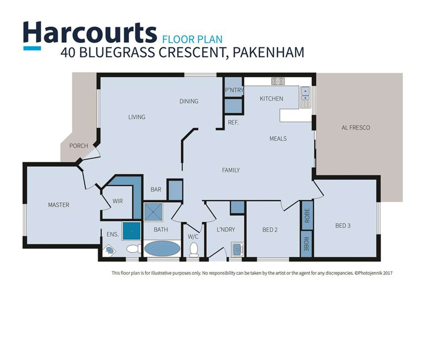 Floorplan of Homely house listing, 40 Bluegrass Crescent, Pakenham VIC 3810