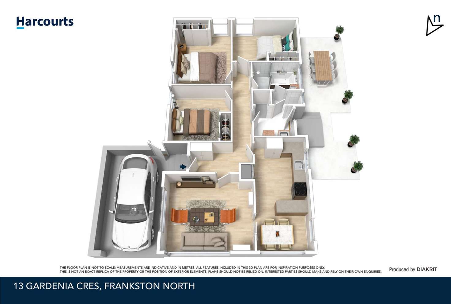 Floorplan of Homely house listing, 13 Gardenia Crescent, Frankston North VIC 3200