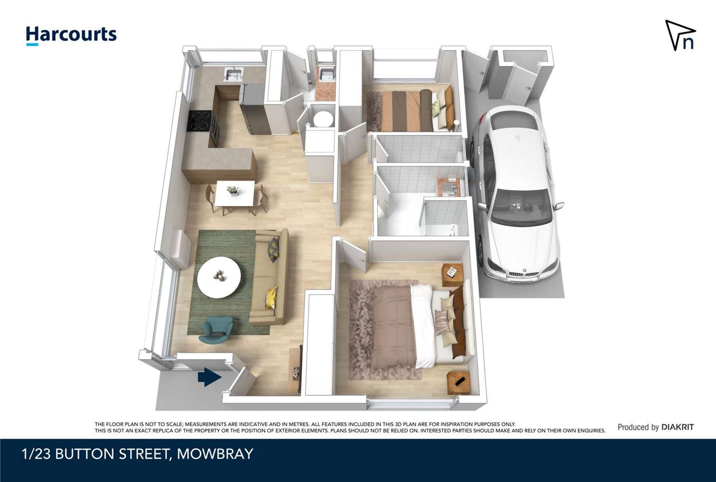 Floorplan of Homely unit listing, 1/23 Button Street, Mowbray TAS 7248