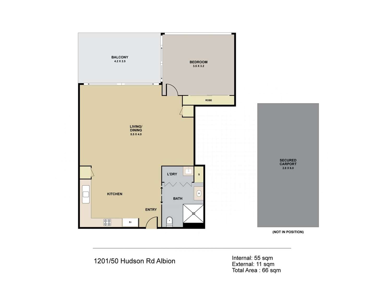 Floorplan of Homely unit listing, 1201/50 Hudson Road, Albion QLD 4010