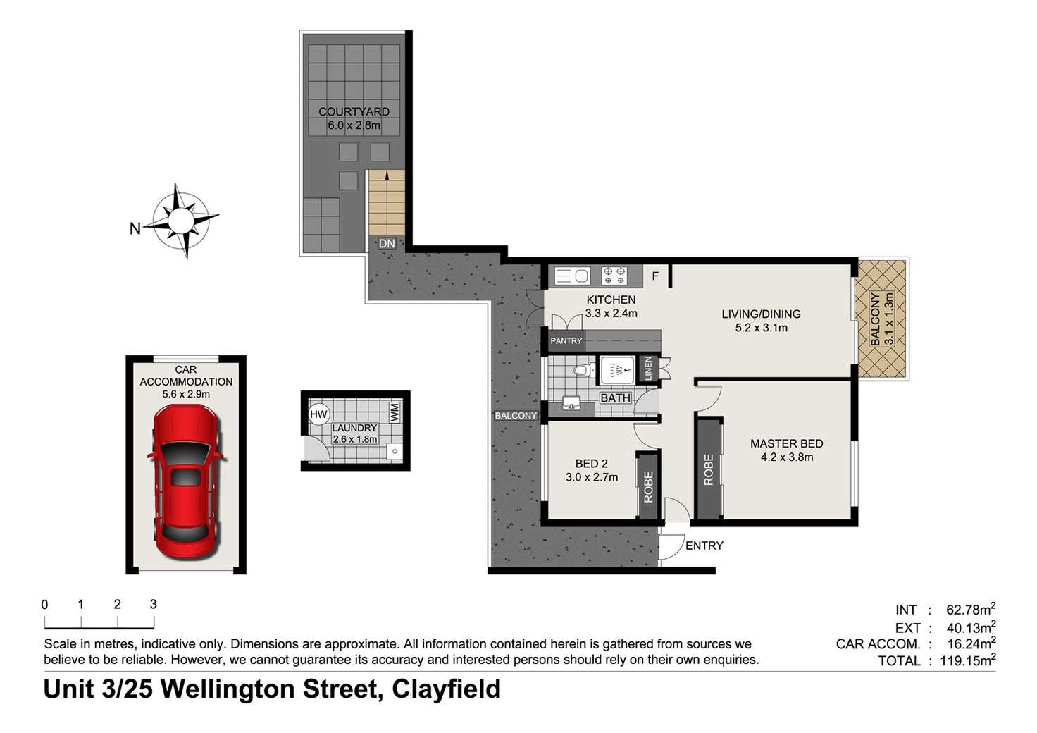 Floorplan of Homely apartment listing, 3/25 Wellington Street, Clayfield QLD 4011