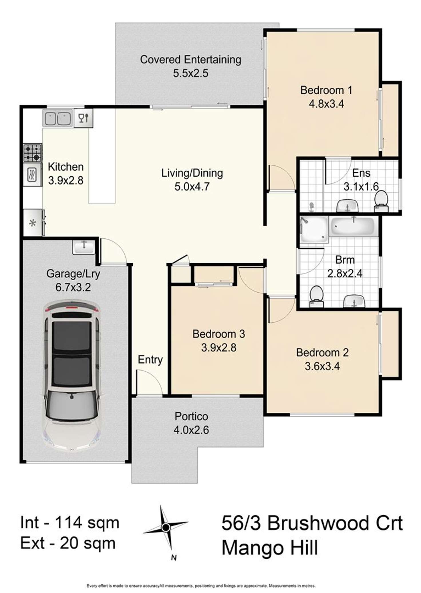 Floorplan of Homely unit listing, 56/3 Brushwood Court, Mango Hill QLD 4509