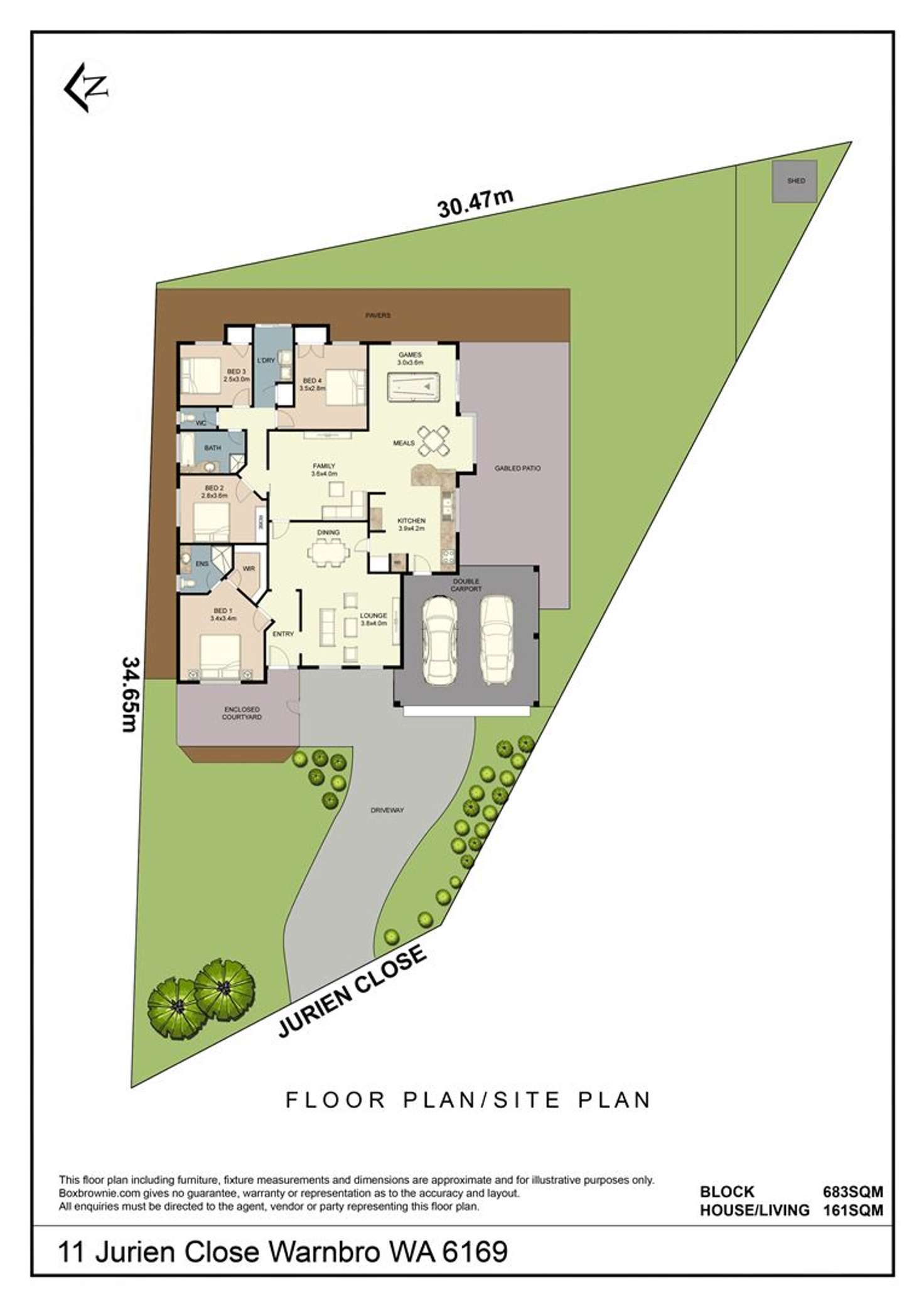 Floorplan of Homely house listing, 11 Jurien Close, Warnbro WA 6169