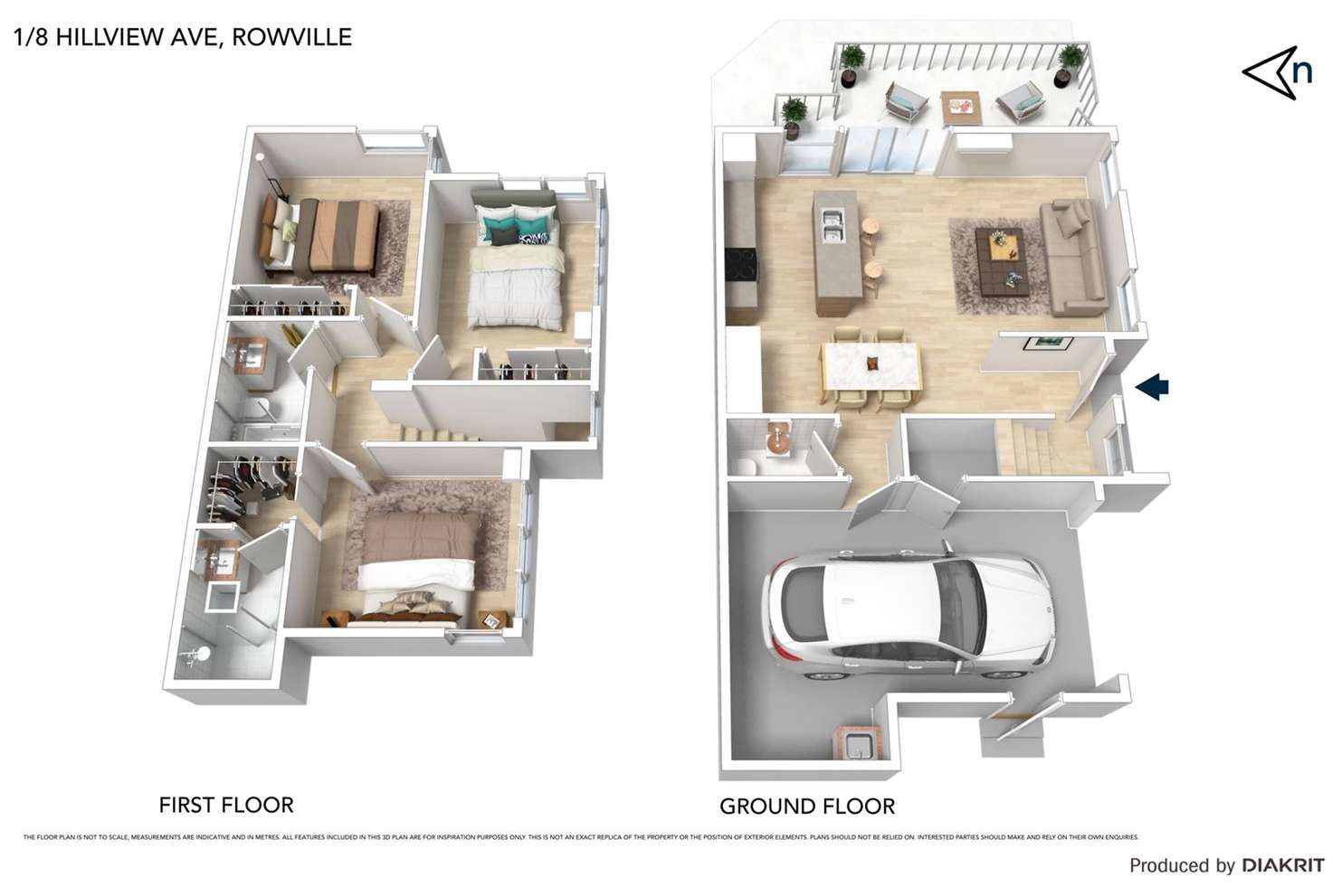 Floorplan of Homely townhouse listing, 1/8 Hillview Avenue, Rowville VIC 3178