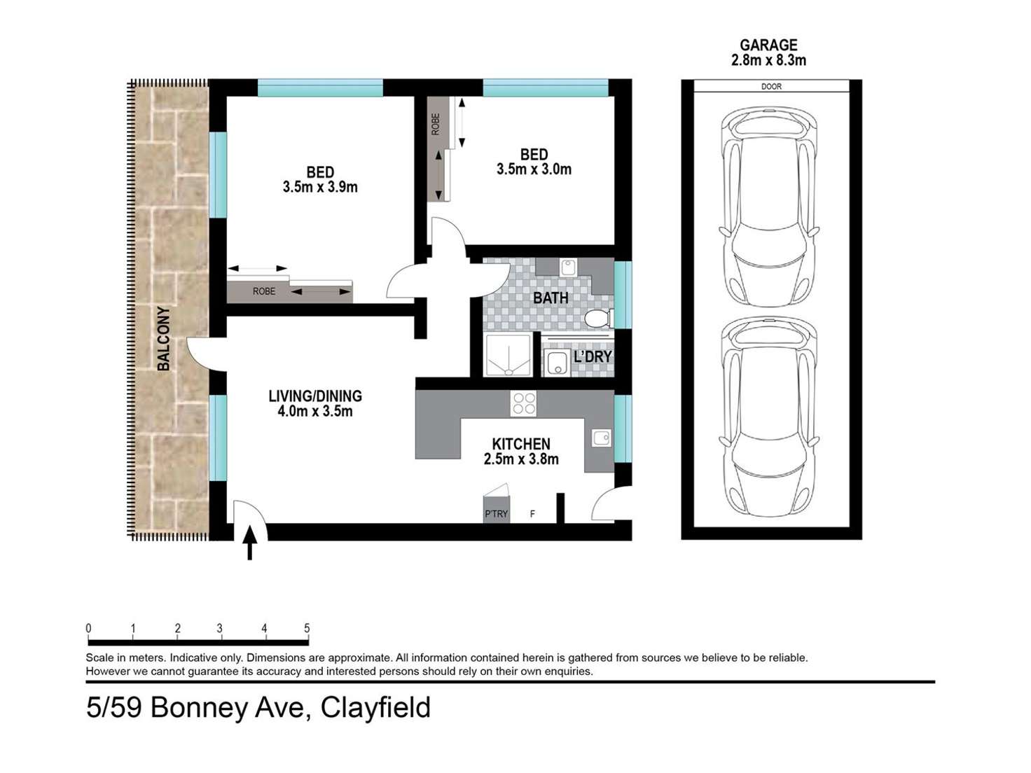 Floorplan of Homely unit listing, 5/59 Bonney Avenue, Clayfield QLD 4011