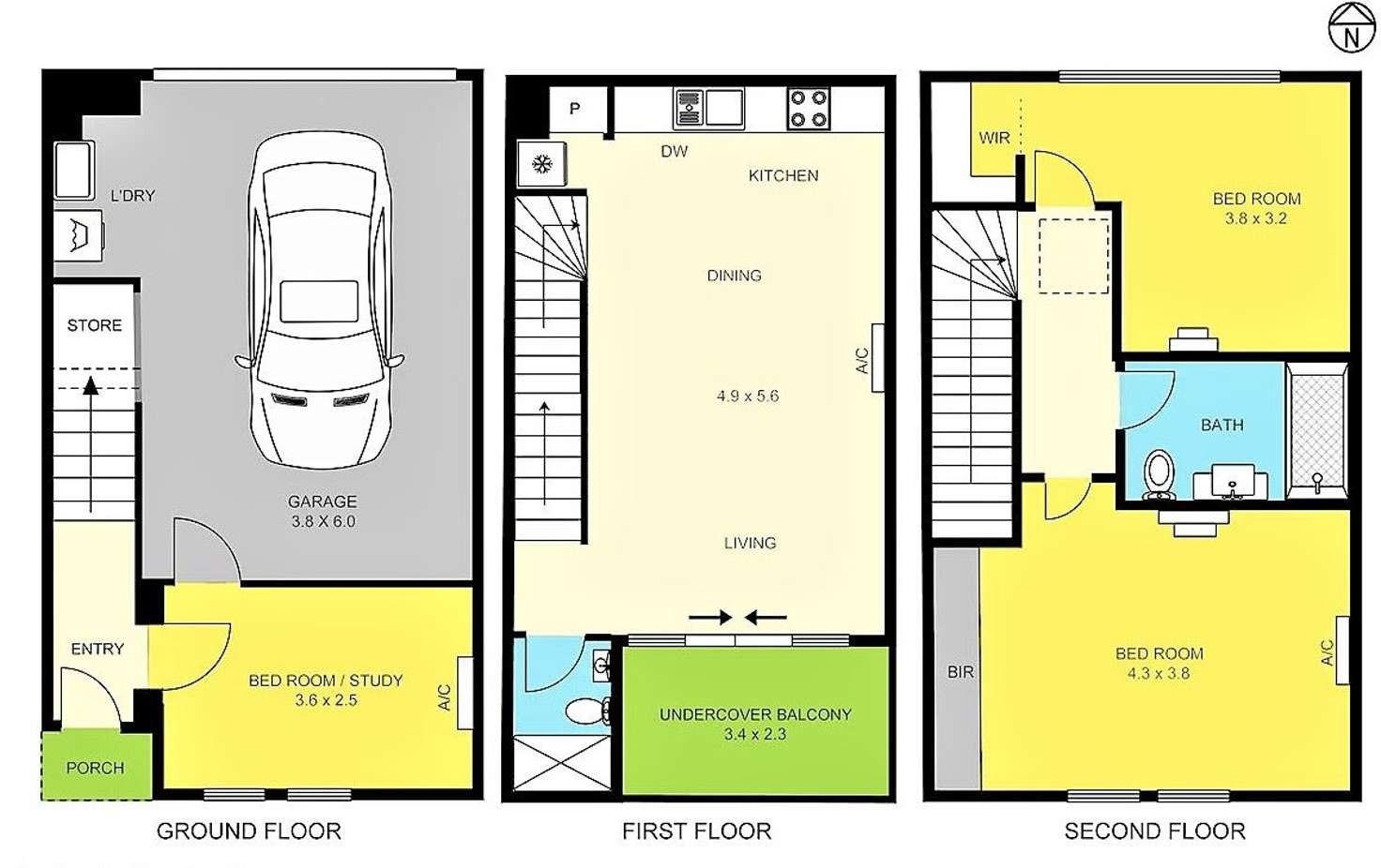 Floorplan of Homely townhouse listing, 51 Crefden St, Maidstone VIC 3012