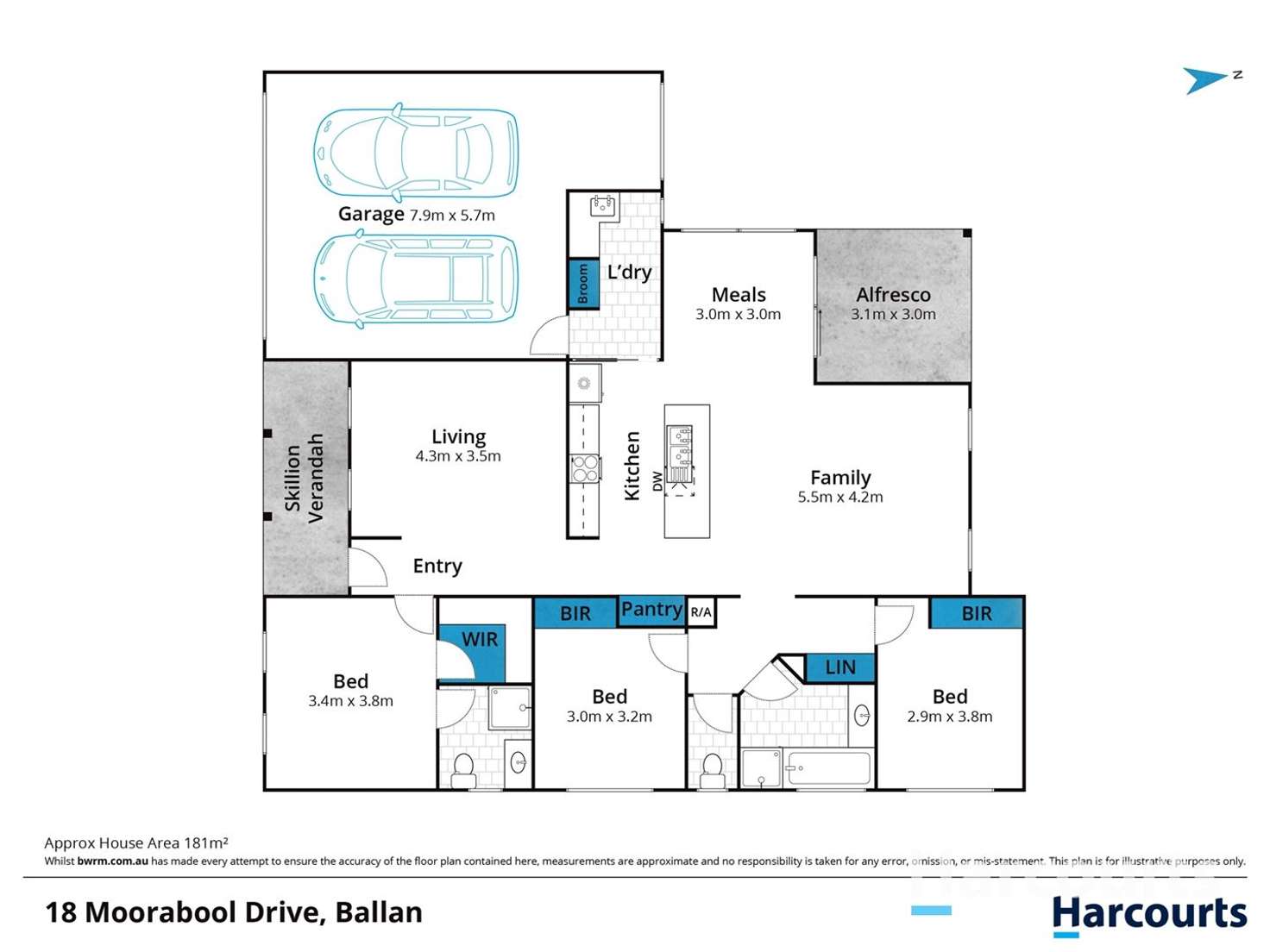 Floorplan of Homely house listing, 18 Moorabool Drive, Ballan VIC 3342