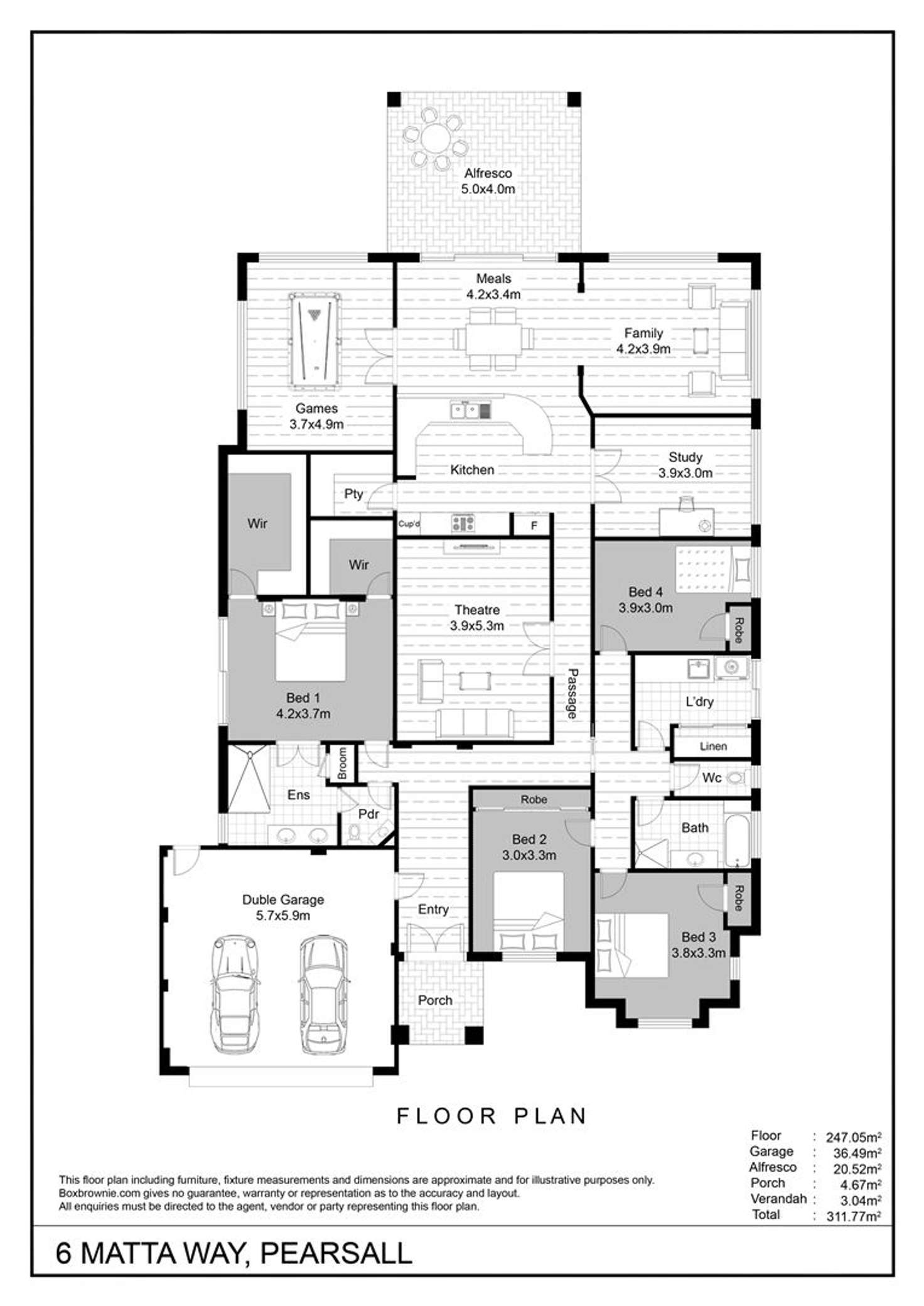 Floorplan of Homely house listing, 6 Matta Way, Pearsall WA 6065