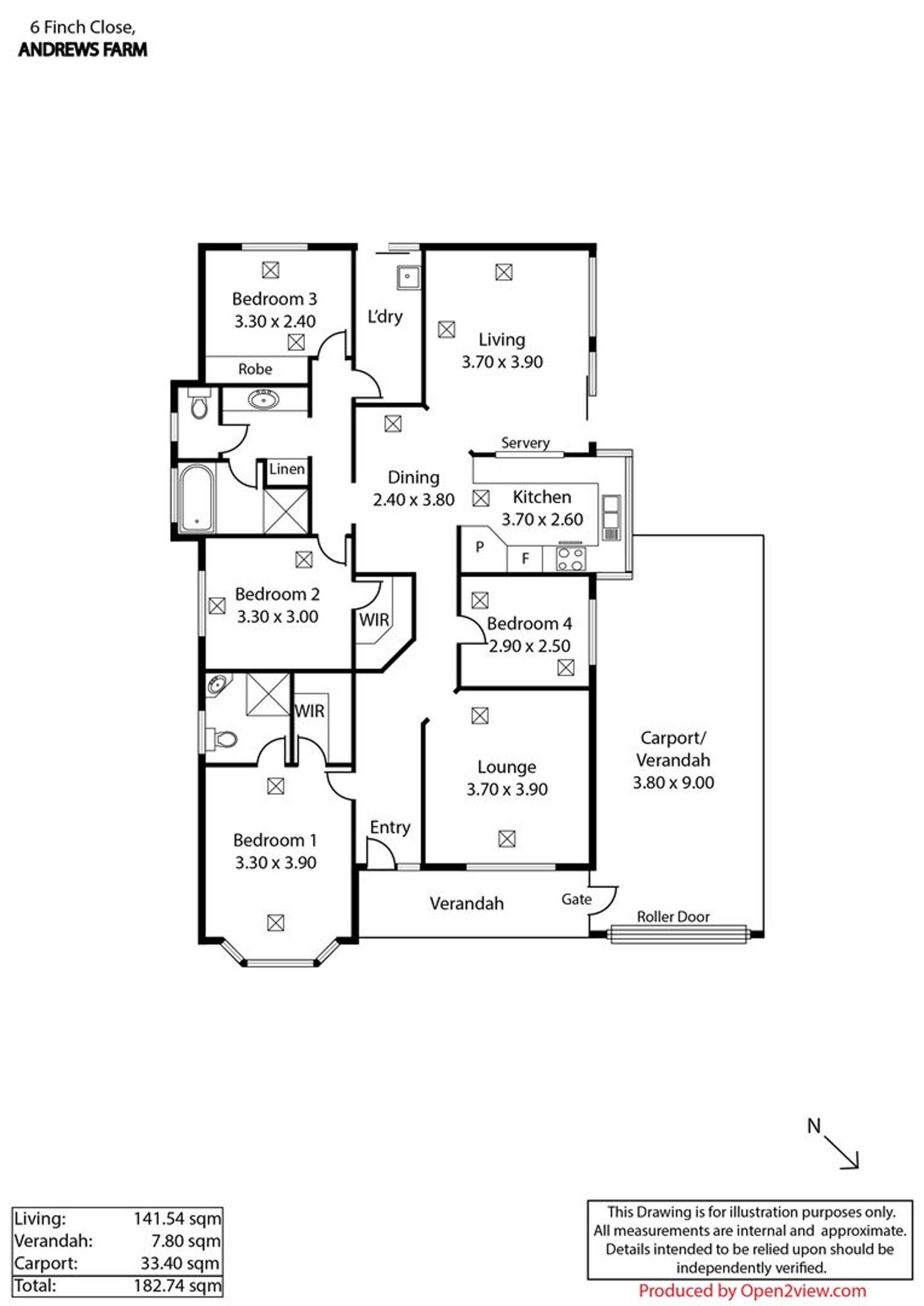 Floorplan of Homely house listing, 6 Finch Close, Andrews Farm SA 5114