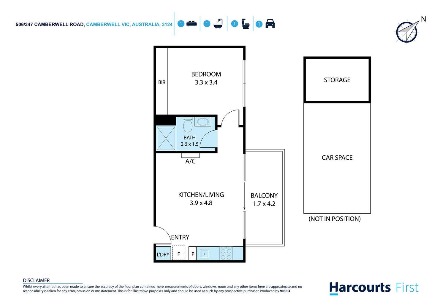 Floorplan of Homely apartment listing, 506/347 Camberwell Road, Camberwell VIC 3124