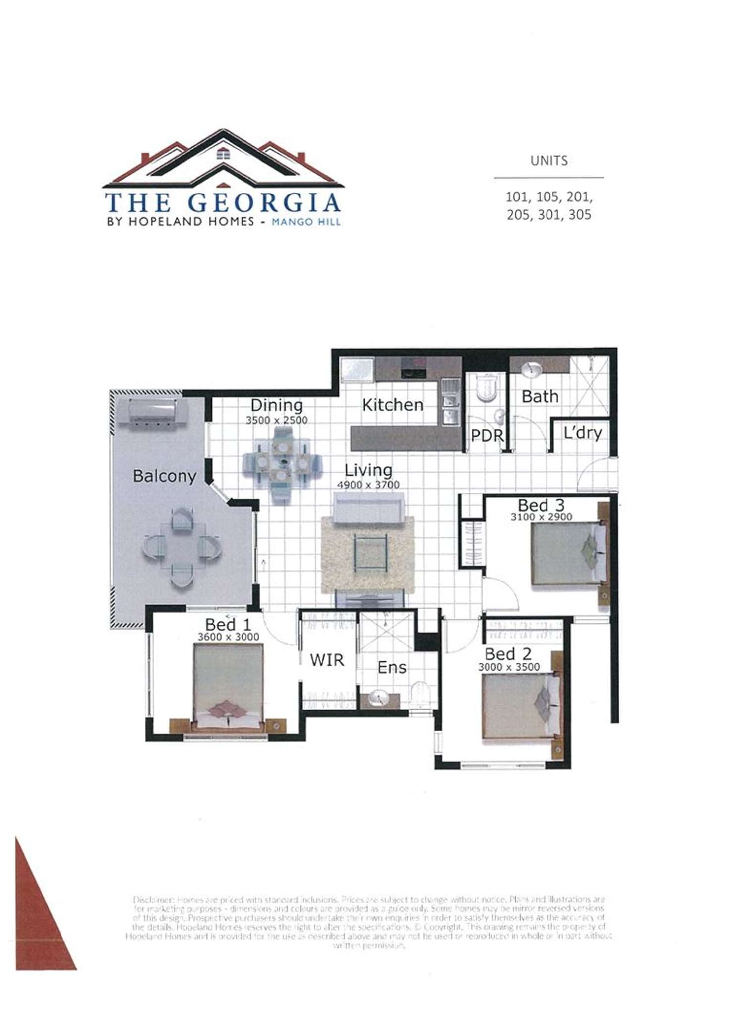 Floorplan of Homely unit listing, 201/15 Betzel Court, Mango Hill QLD 4509