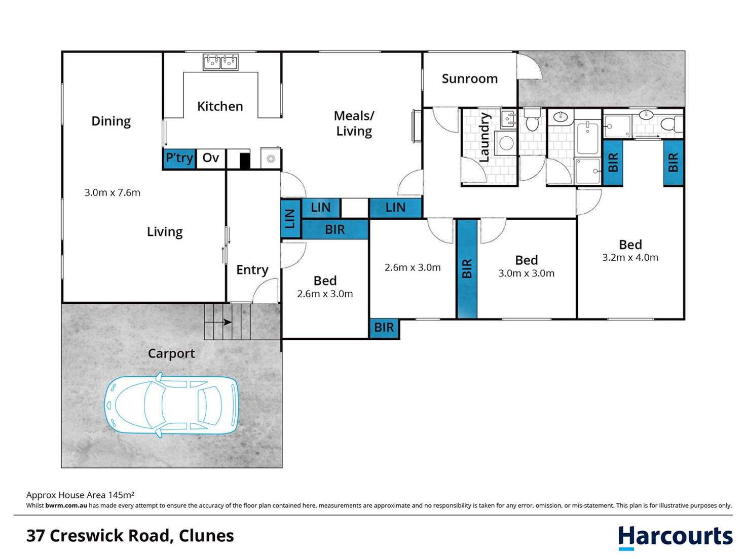 Floorplan of Homely house listing, 37 Creswick Road, Clunes VIC 3370