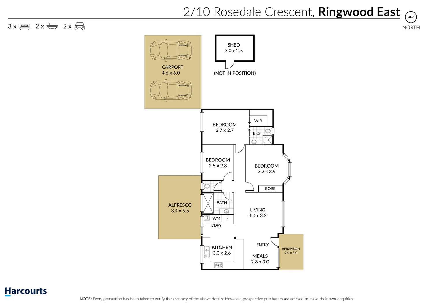 Floorplan of Homely unit listing, 2/10 Rosedale Crescent, Ringwood East VIC 3135