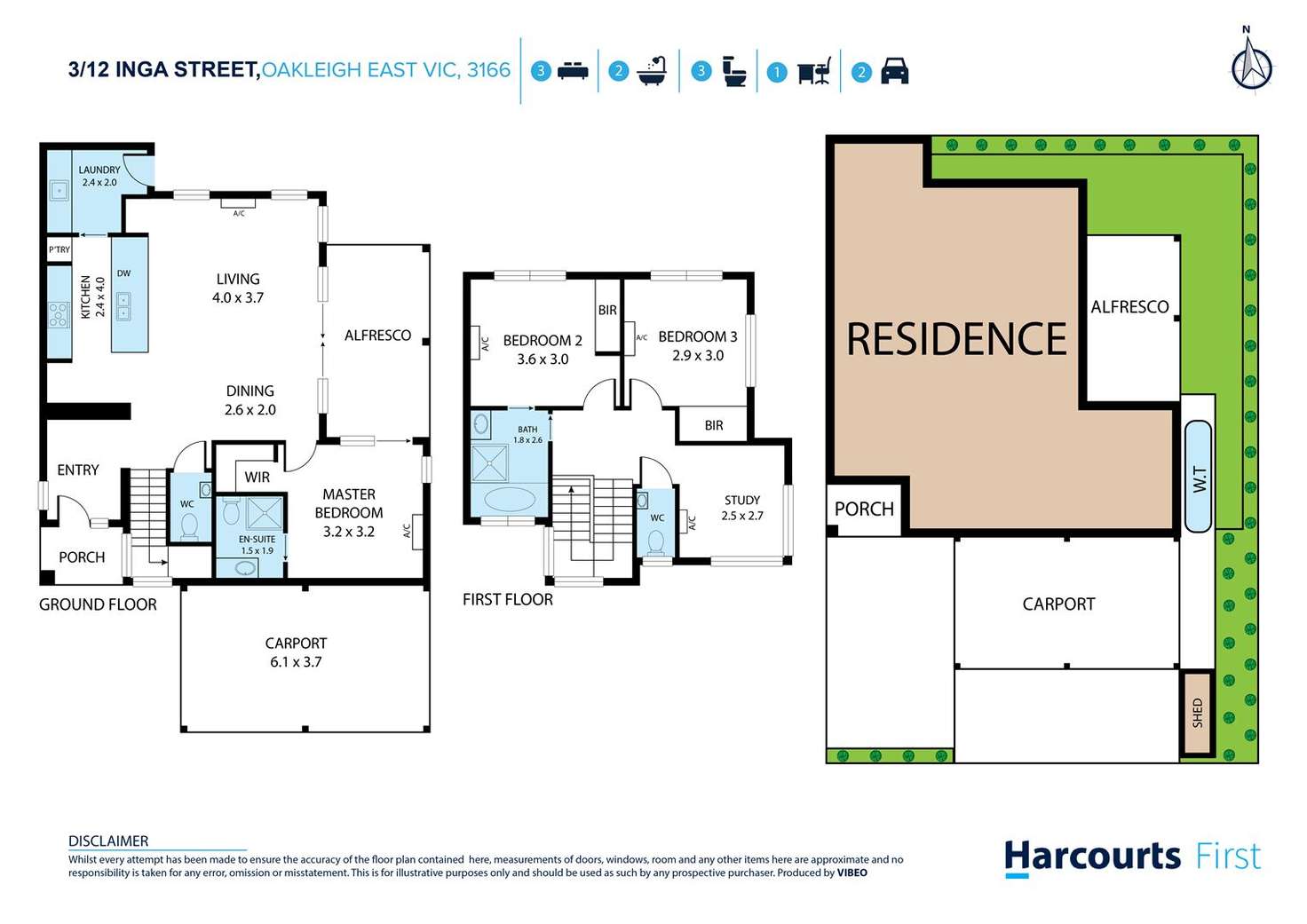 Floorplan of Homely townhouse listing, 3/12 Inga Street, Oakleigh East VIC 3166