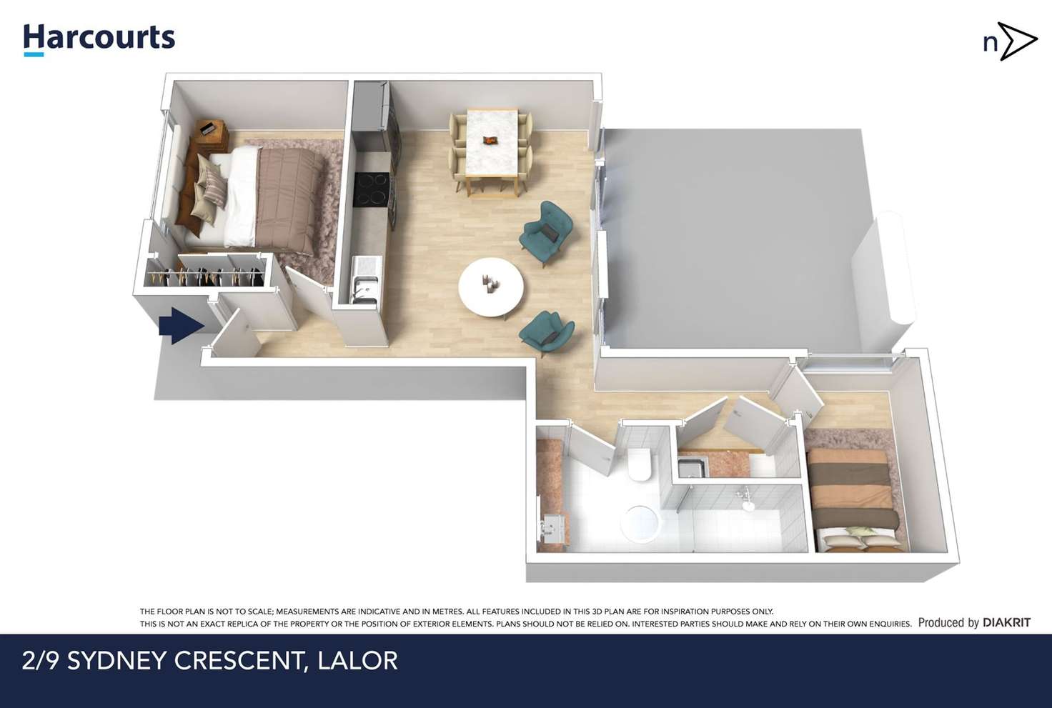 Floorplan of Homely unit listing, 2/9 Sydney Crescent, Lalor VIC 3075