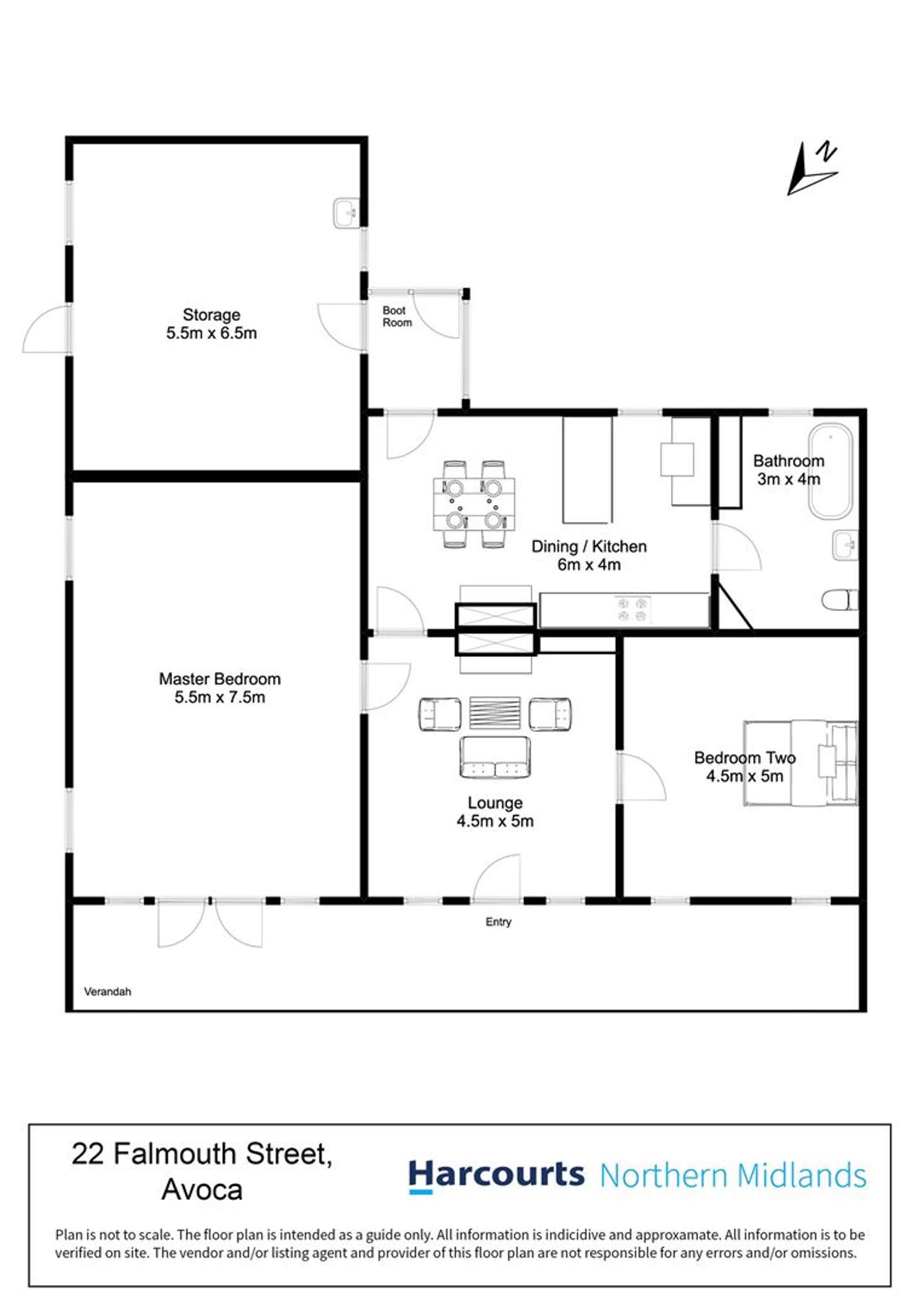 Floorplan of Homely house listing, 22 Falmouth Street, Avoca TAS 7213