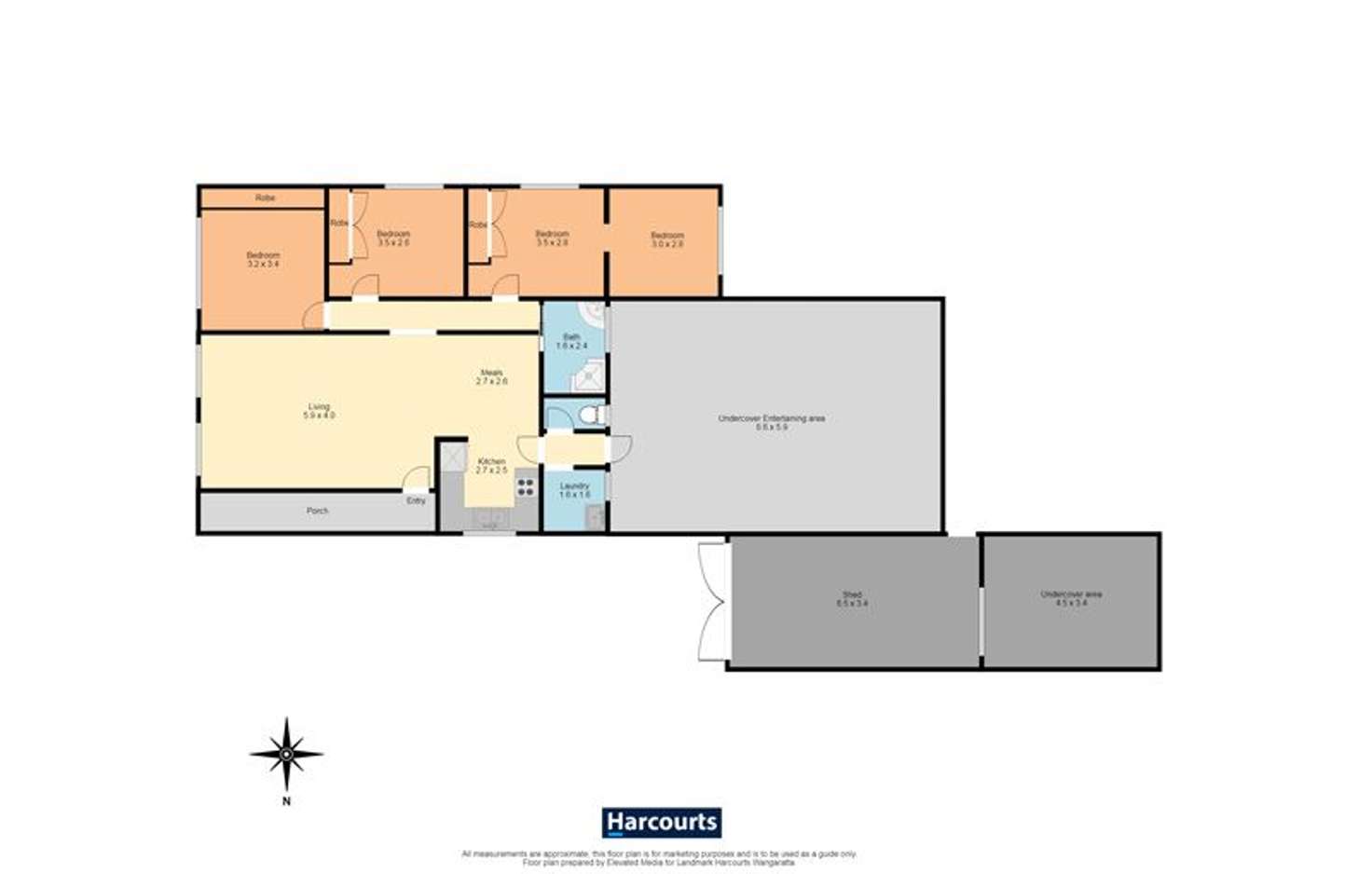 Floorplan of Homely house listing, 7 Hallett Crescent, Wangaratta VIC 3677