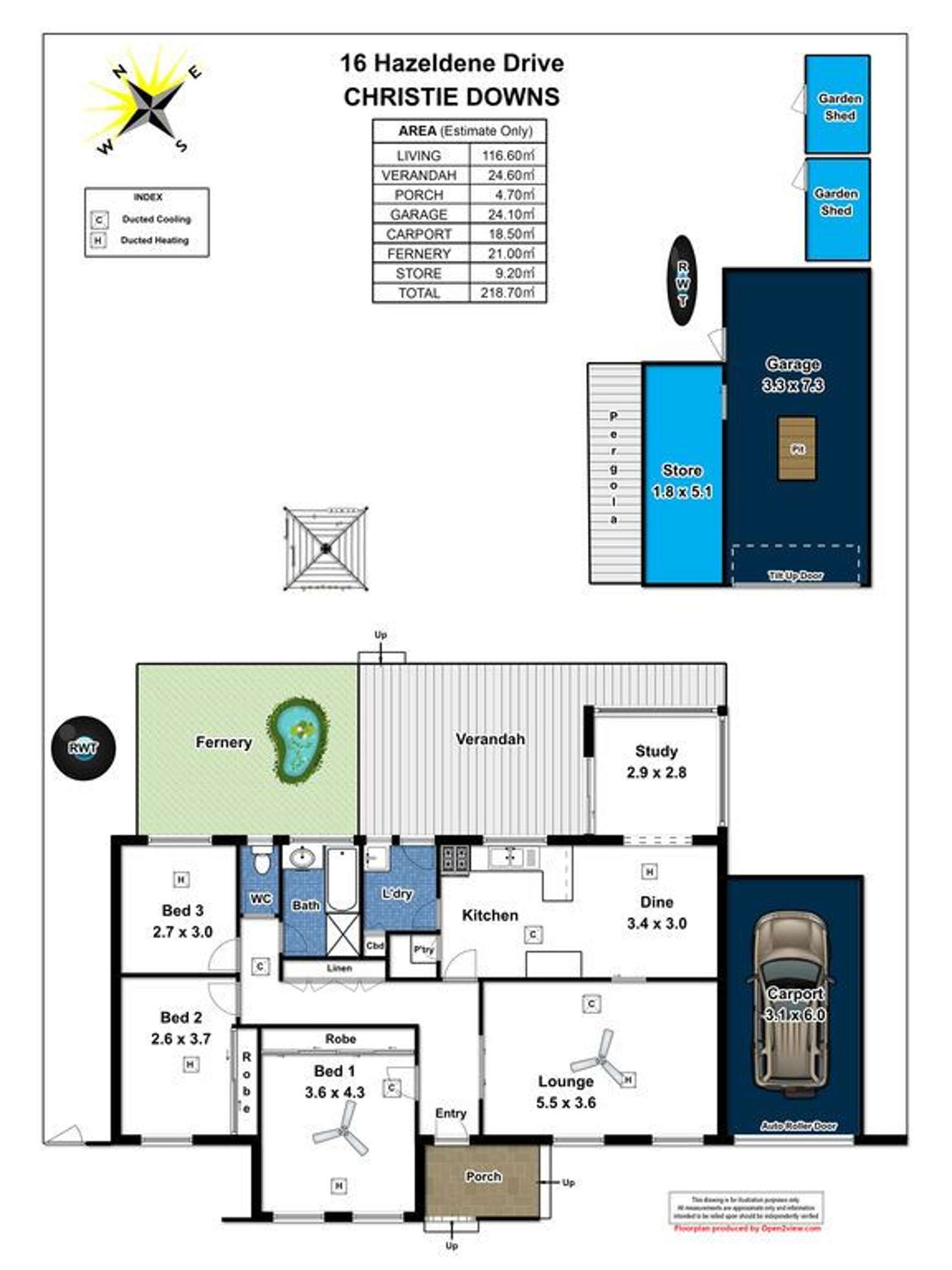 Floorplan of Homely house listing, 16 Haseldene Drive, Christie Downs SA 5164