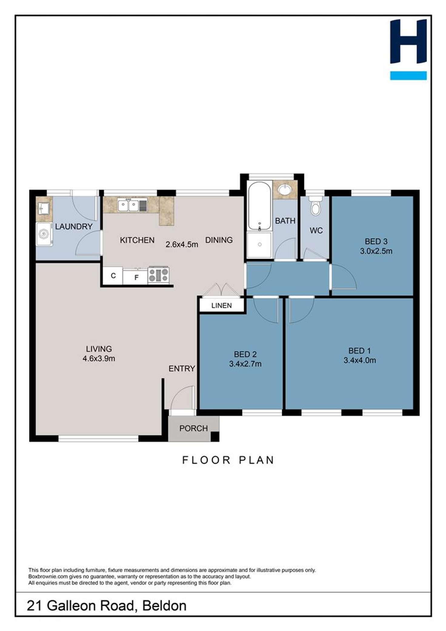 Floorplan of Homely house listing, 21 Galleon Road, Beldon WA 6027