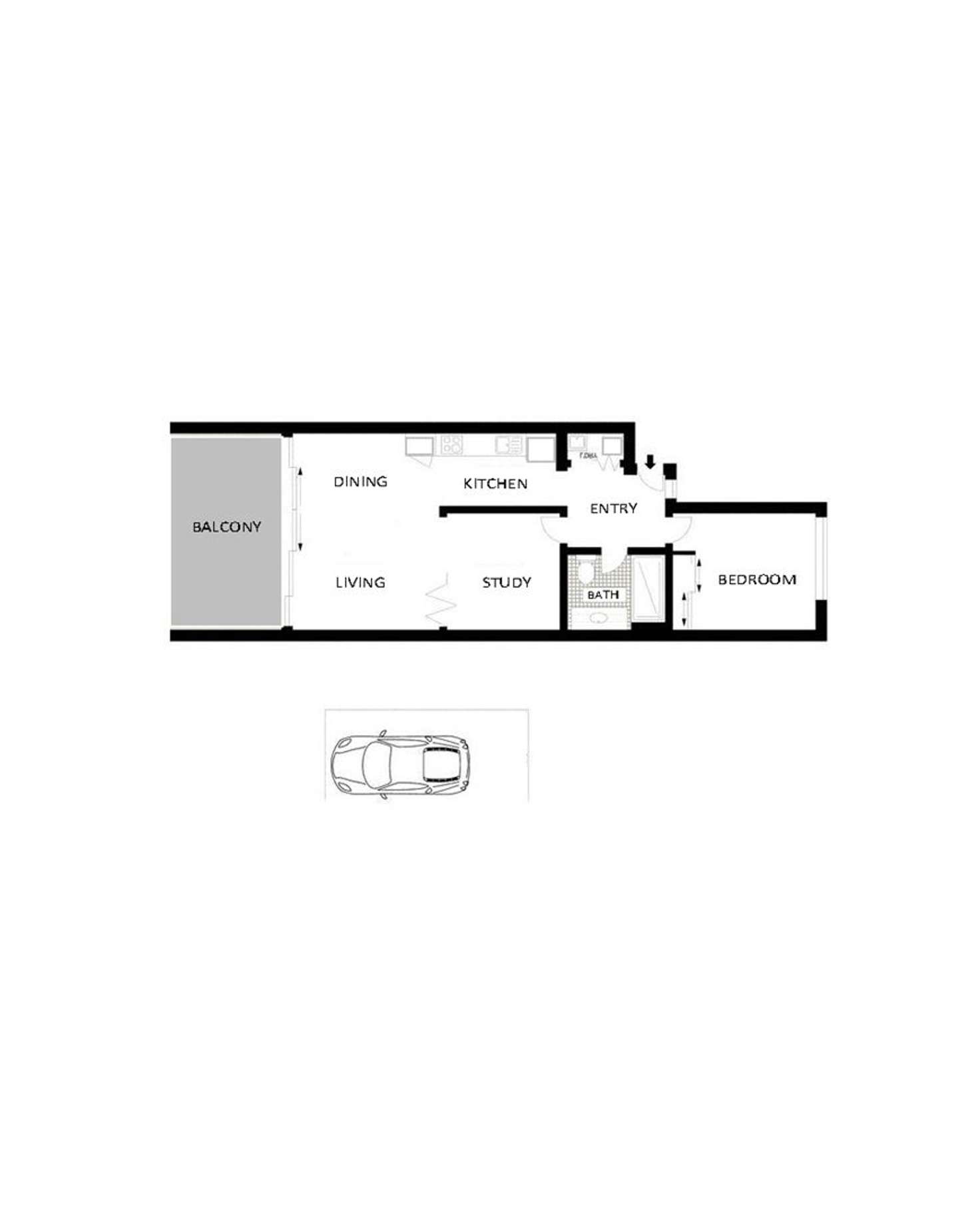 Floorplan of Homely unit listing, 27/18 Ferry Lane, Bulimba QLD 4171