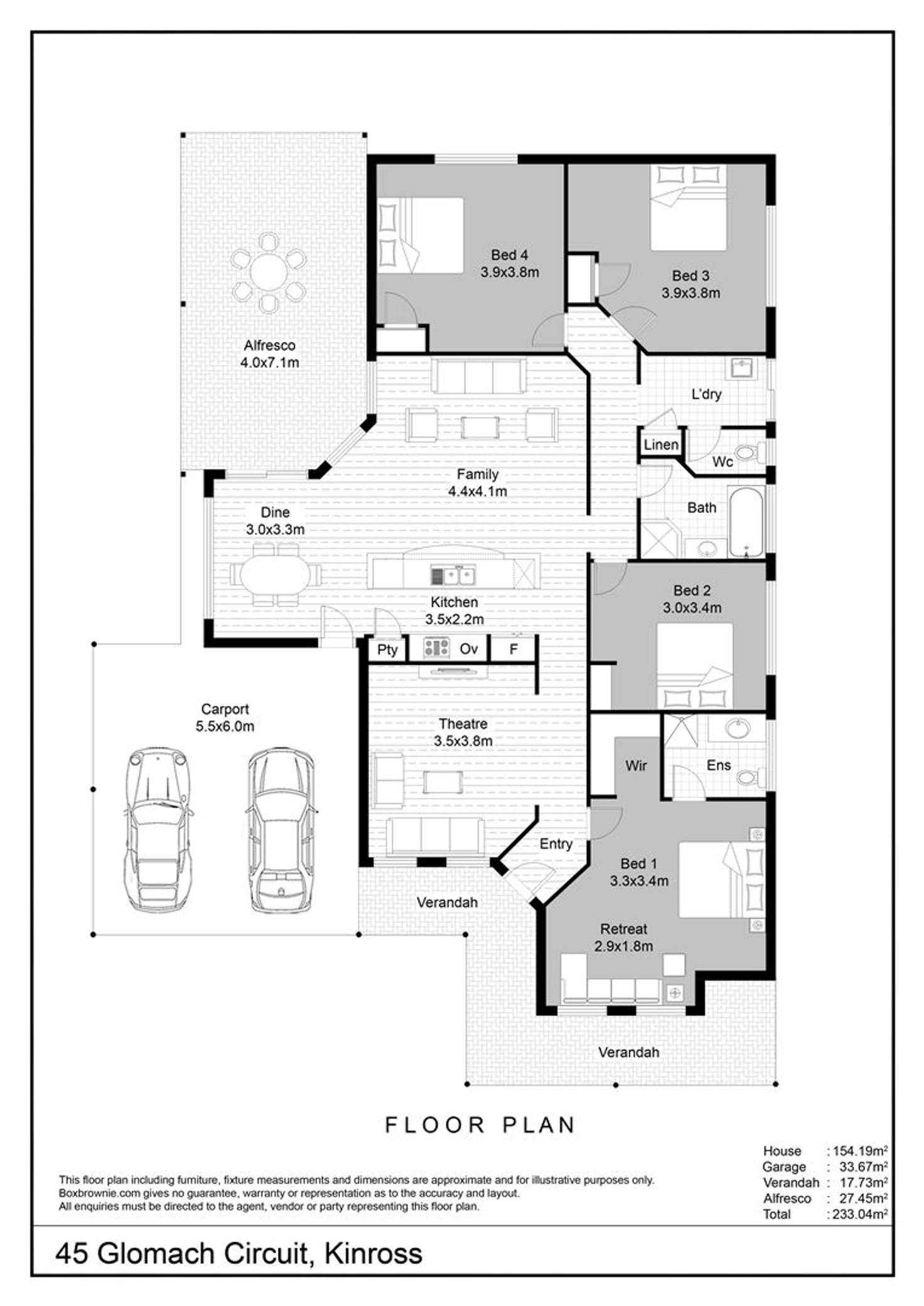 Floorplan of Homely house listing, 45 Glomach Circuit, Kinross WA 6028