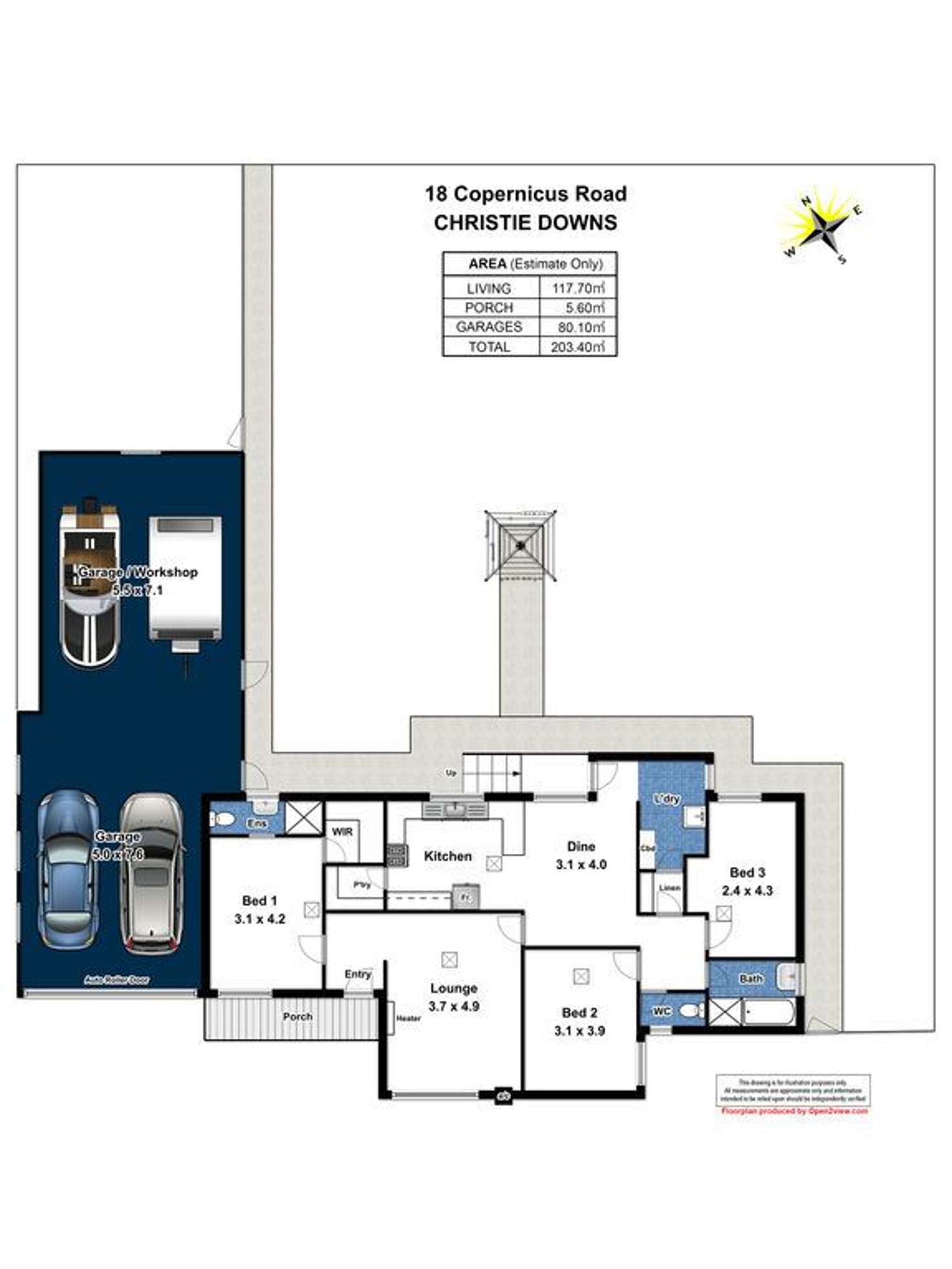 Floorplan of Homely house listing, 18 Copernicus Road, Christie Downs SA 5164