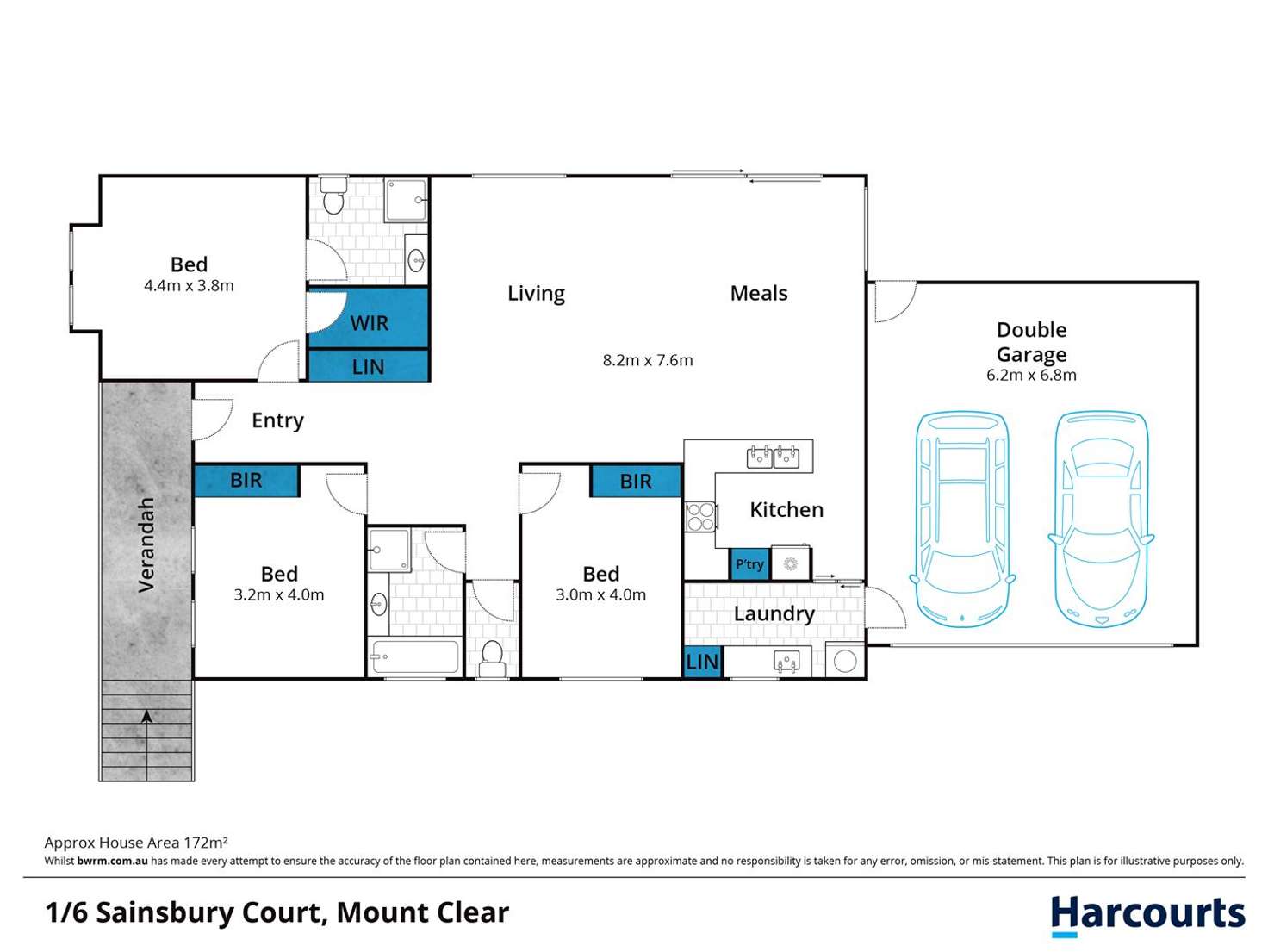 Floorplan of Homely townhouse listing, 1/6 Sainsbury Court, Mount Clear VIC 3350
