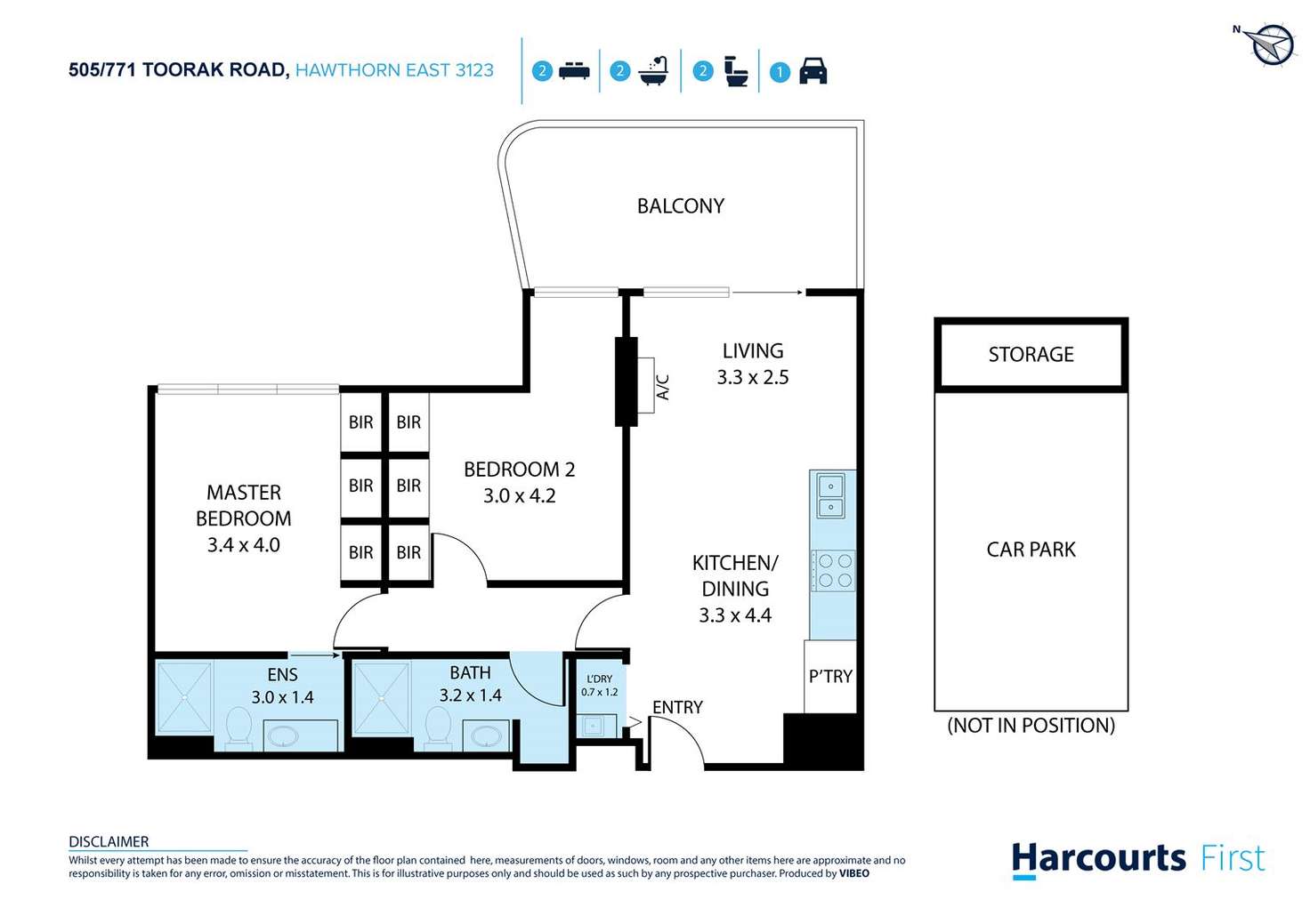 Floorplan of Homely apartment listing, 411/12 Toorak Road, Hawthorn East VIC 3123