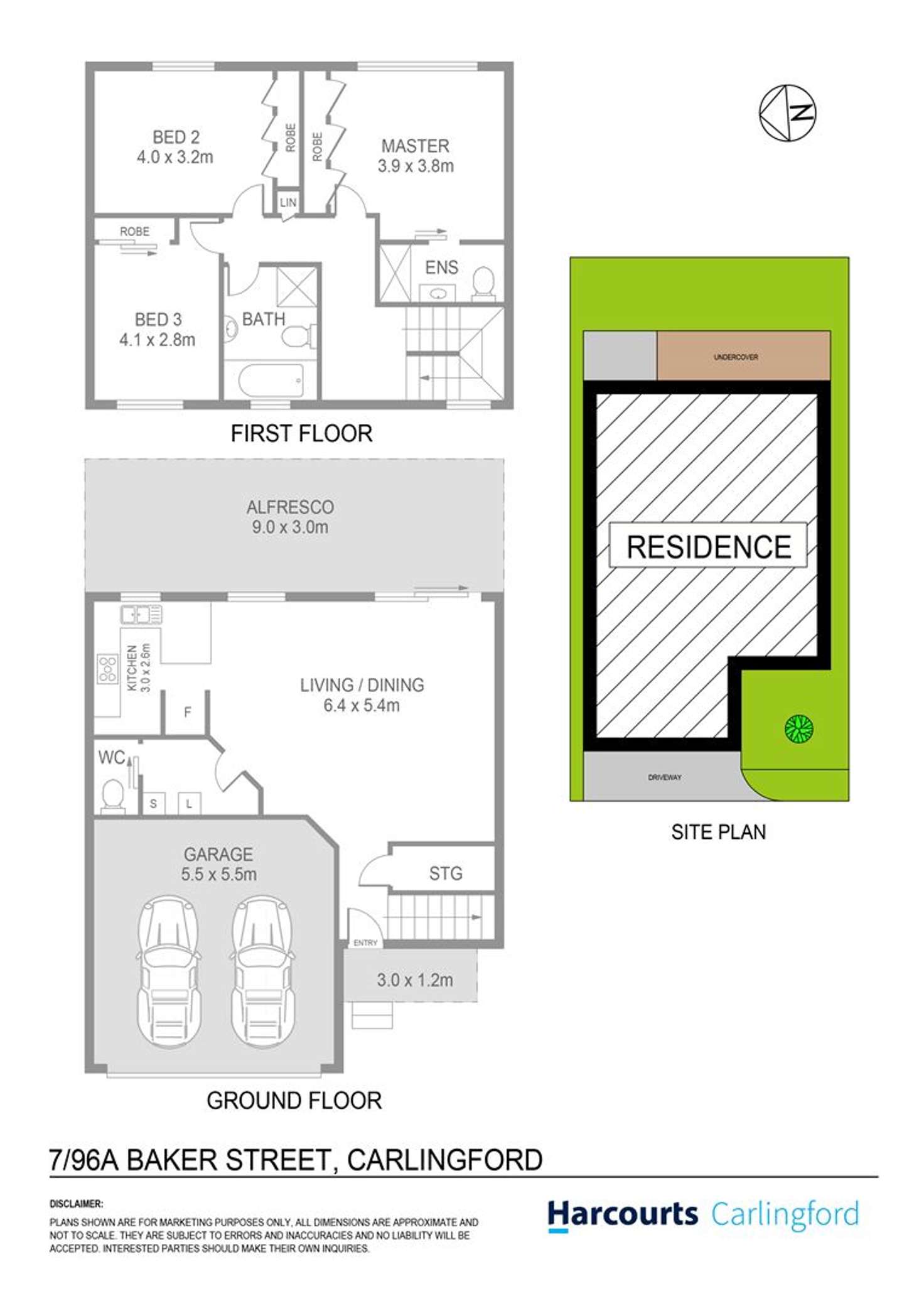 Floorplan of Homely townhouse listing, 7/96A Baker Street, Carlingford NSW 2118