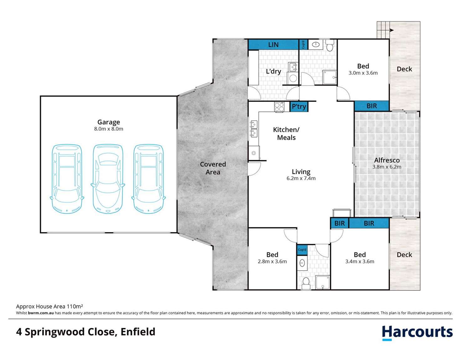Floorplan of Homely house listing, 4 Springwood Close, Enfield VIC 3352
